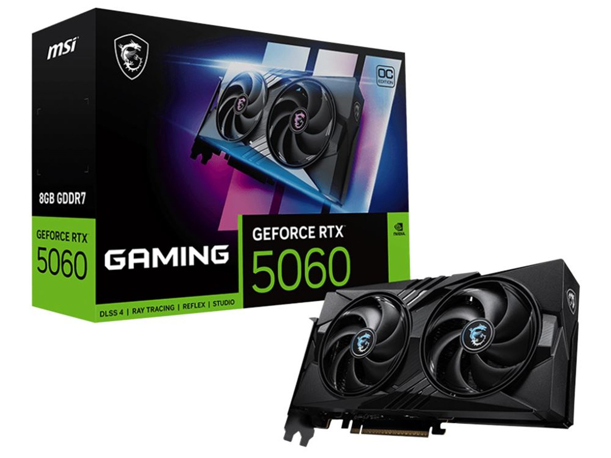 MSI NVIDIA GeForce RTX 5060 Gaming Overclocked Dual Fan 8GB GDDR7 PCIe 5.0 Graphics Card