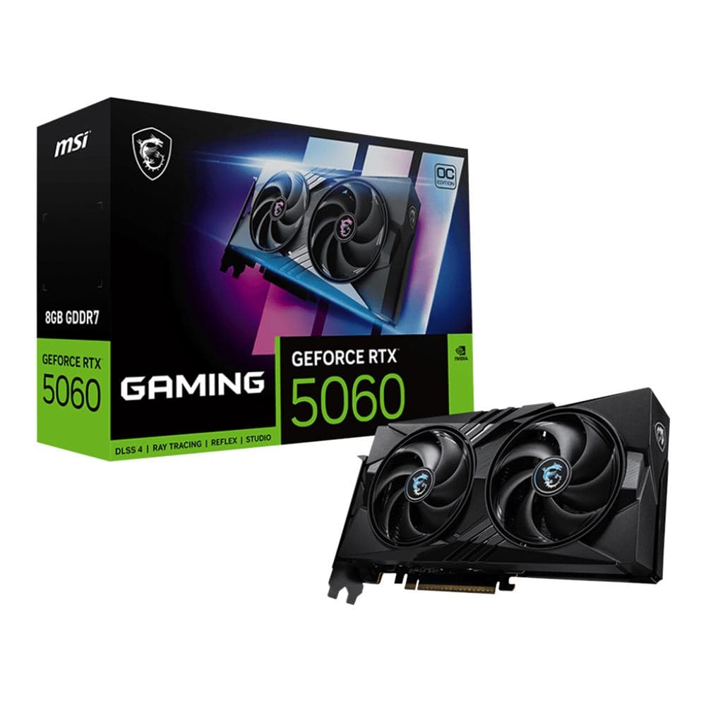 MSI NVIDIA GeForce RTX 5060 Gaming Overclocked Dual Fan 8GB GDDR7 PCIe 5.0 Graphics Card