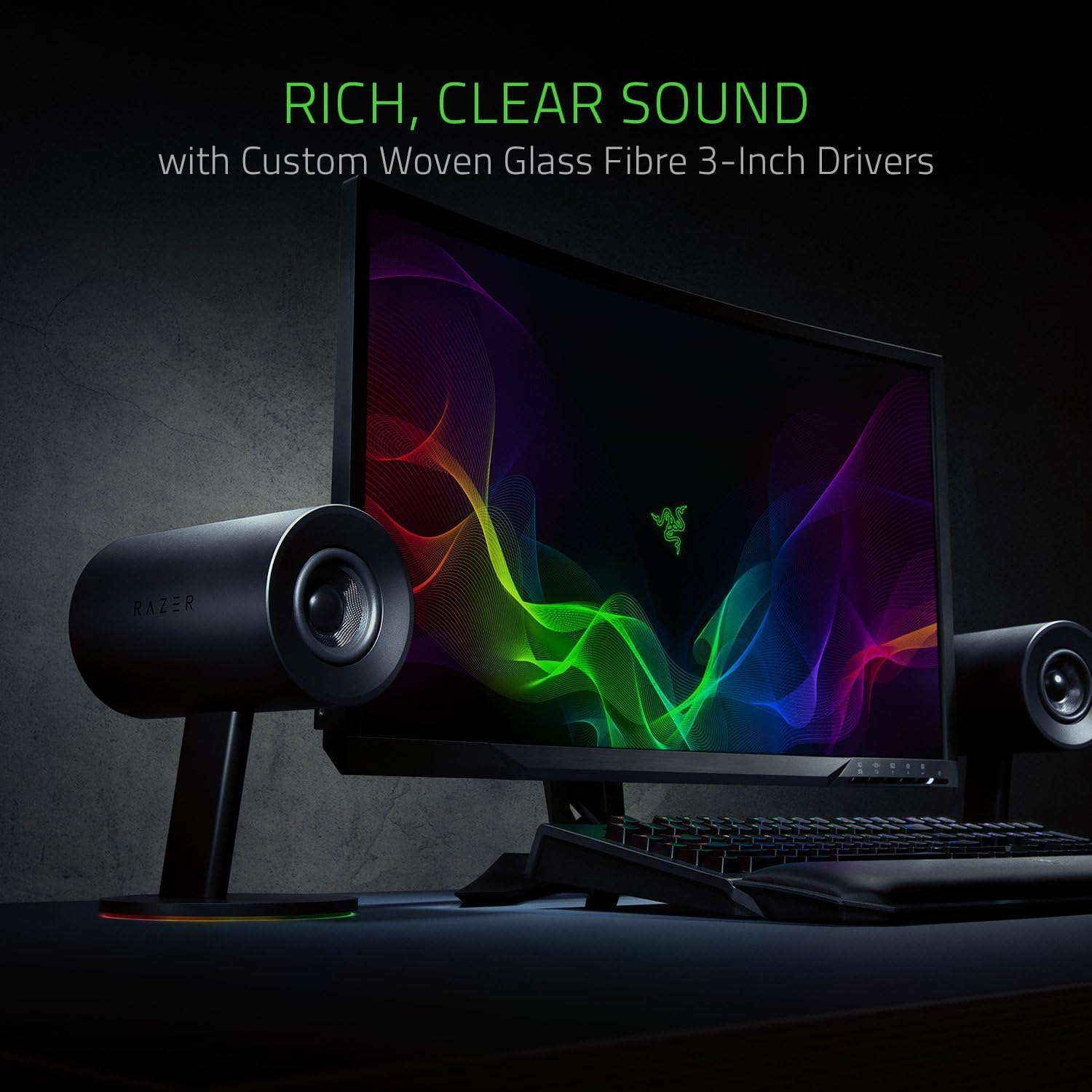 Razer - Nommo V2 X Full-Range 2.0 PC Gaming Speakers (2 Piece) - Black