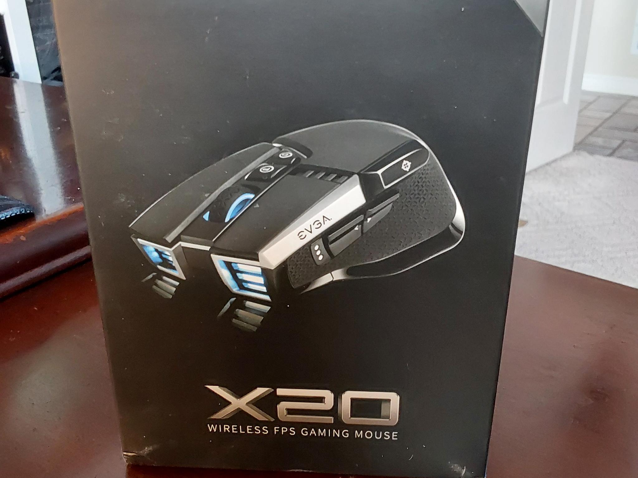 EVGA X20 Wireless Customizable Ergonomic Gaming Mouse, Grey, 16,000 DPI, 5 Profiles, 10 Buttons