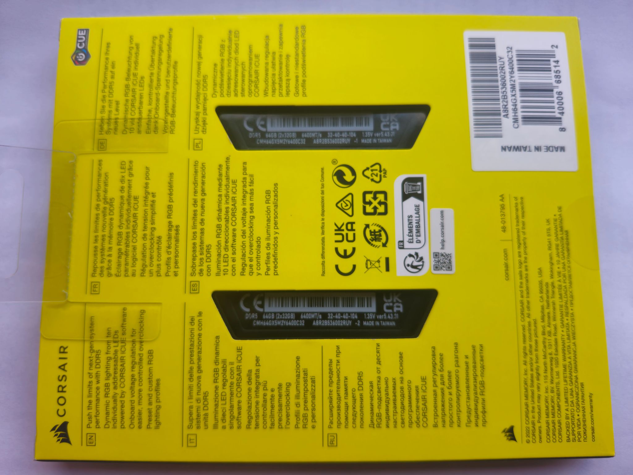 Corsair Vengeance RGB DDR5 64GB (2x32) 6400MHz CL32 Memory SEALED BRAND NEW
