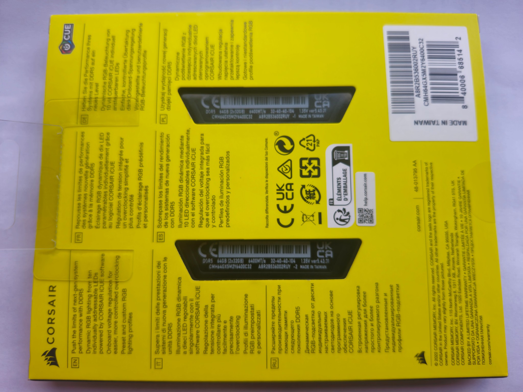 Corsair Vengeance RGB DDR5 64GB (2x32) 6400MHz CL32 Memory SEALED BRAND NEW