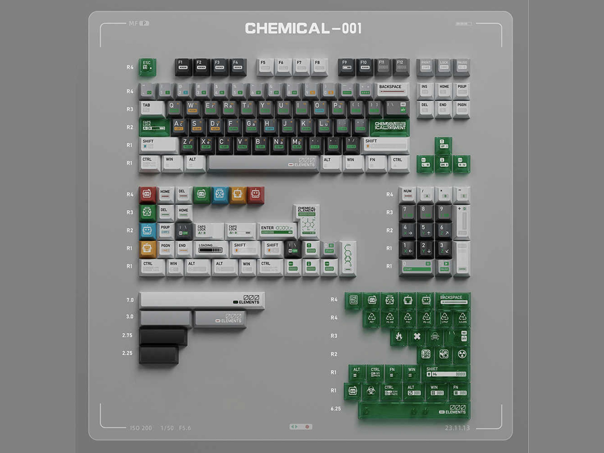 Drop FRONTIER Chemistry 001 PBT Keycap Set