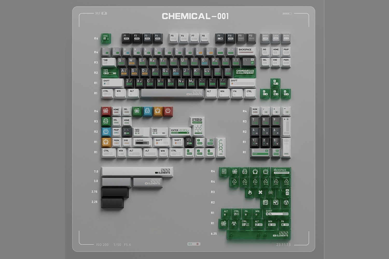 Drop FRONTIER Chemistry 001 PBT Keycap Set
