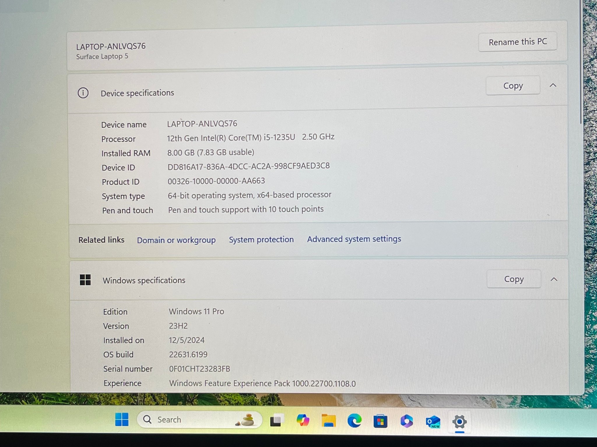 Surface 5 i5‑1235U / 8GB / 238GB SSD – Windows 11 Pro