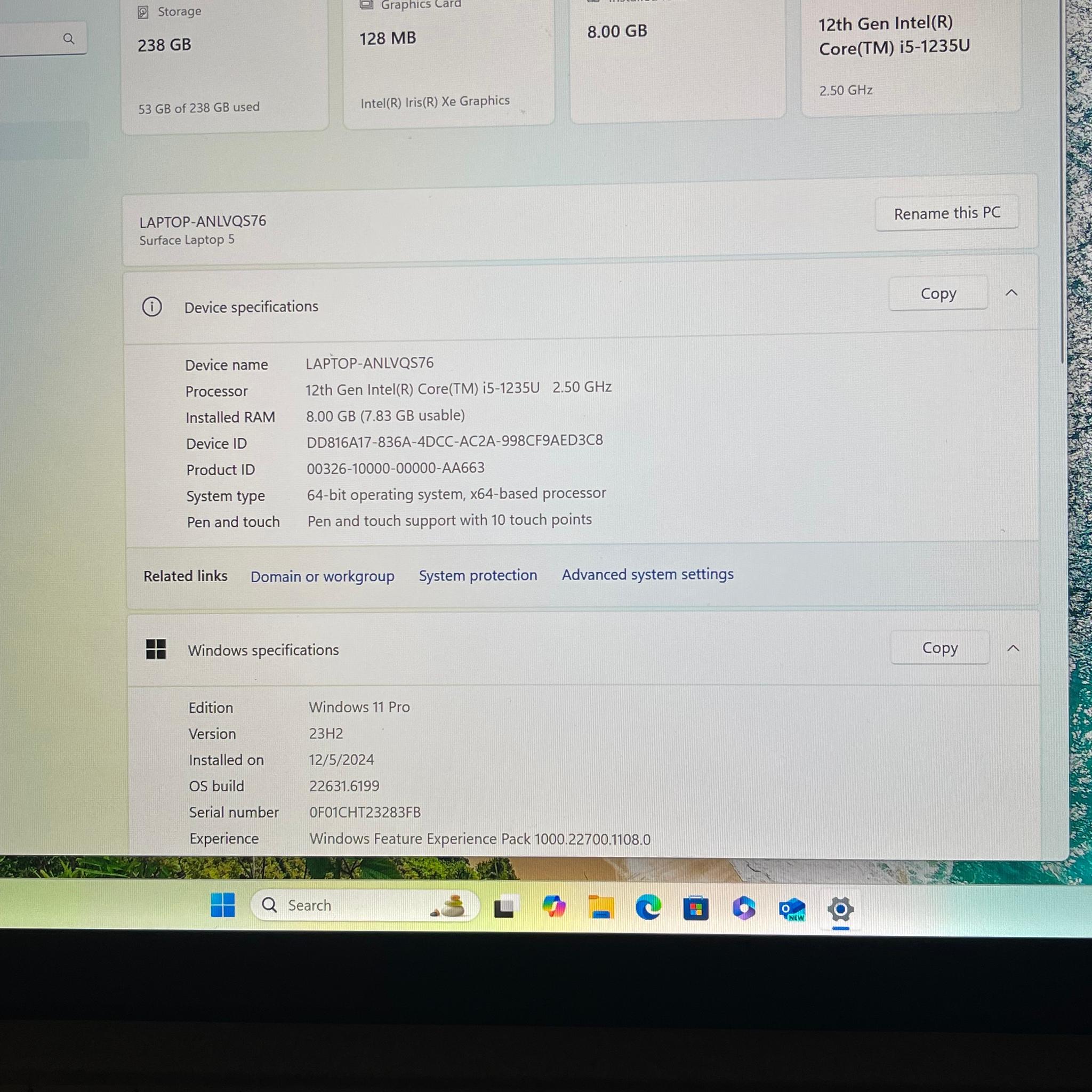 Surface 5 i5‑1235U / 8GB / 238GB SSD – Windows 11 Pro
