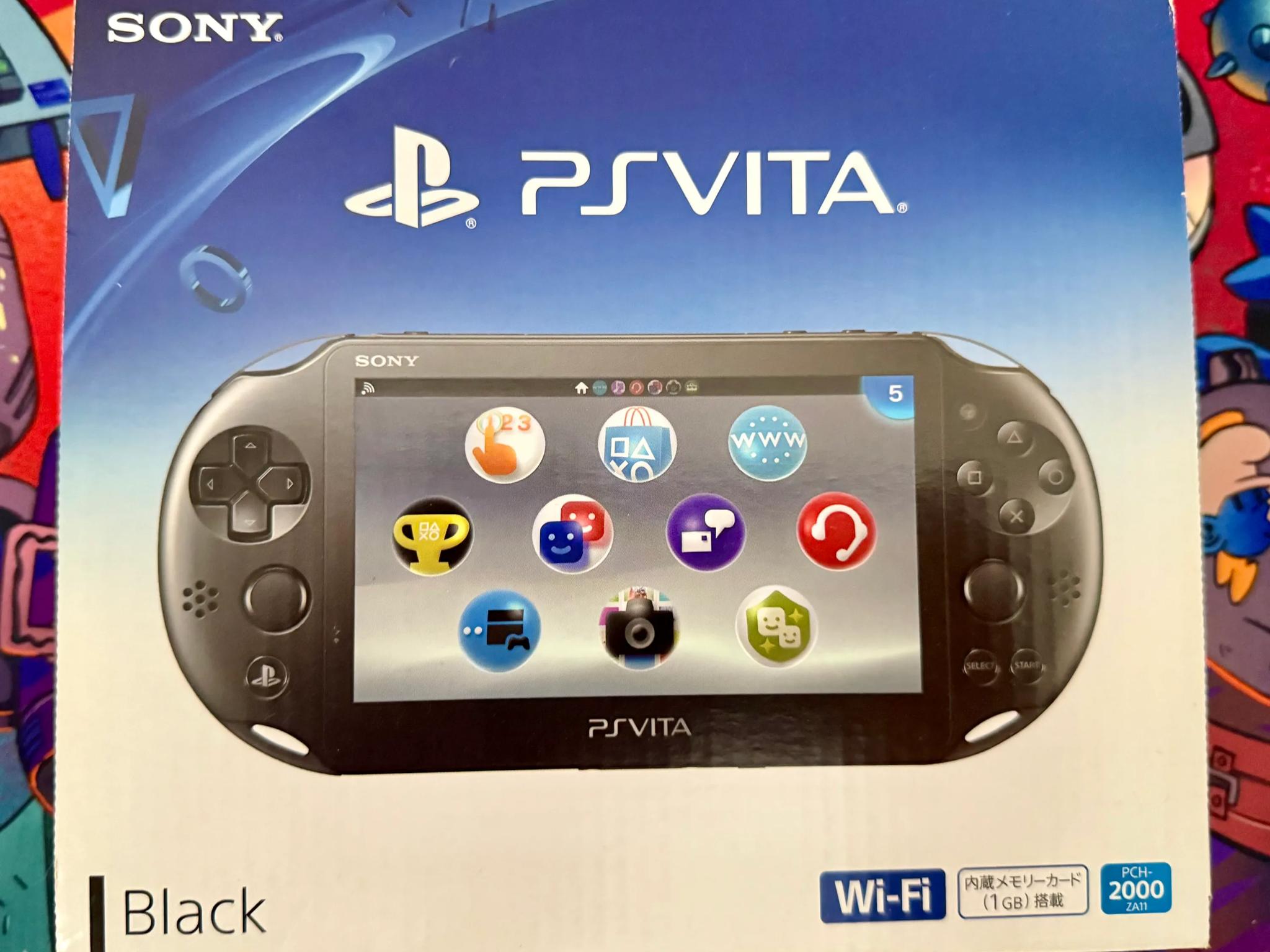 PSVita + 5 PSVita Games Console Black JP Ver.(PCH-2000ZA11)