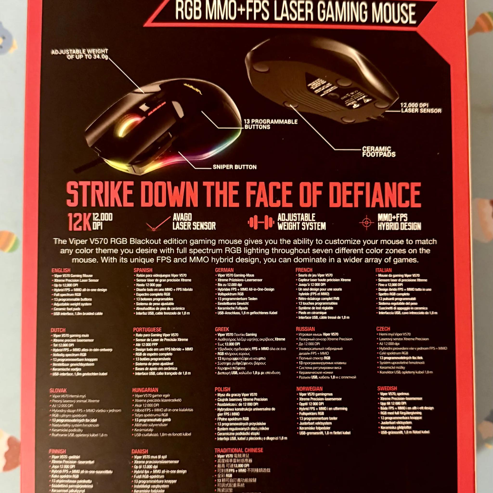 Patriot Viper Gaming V570 RGB Blackout Gaming Mouse