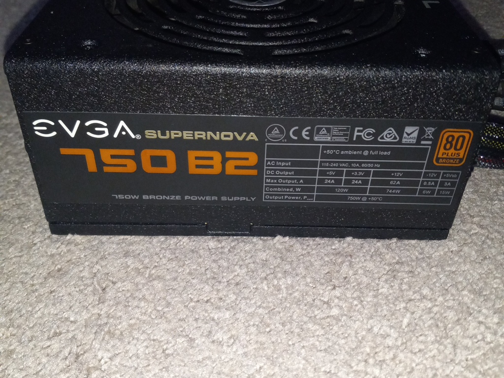 EVGA SuperNova 750 B2 Bronze Power Supply PSU