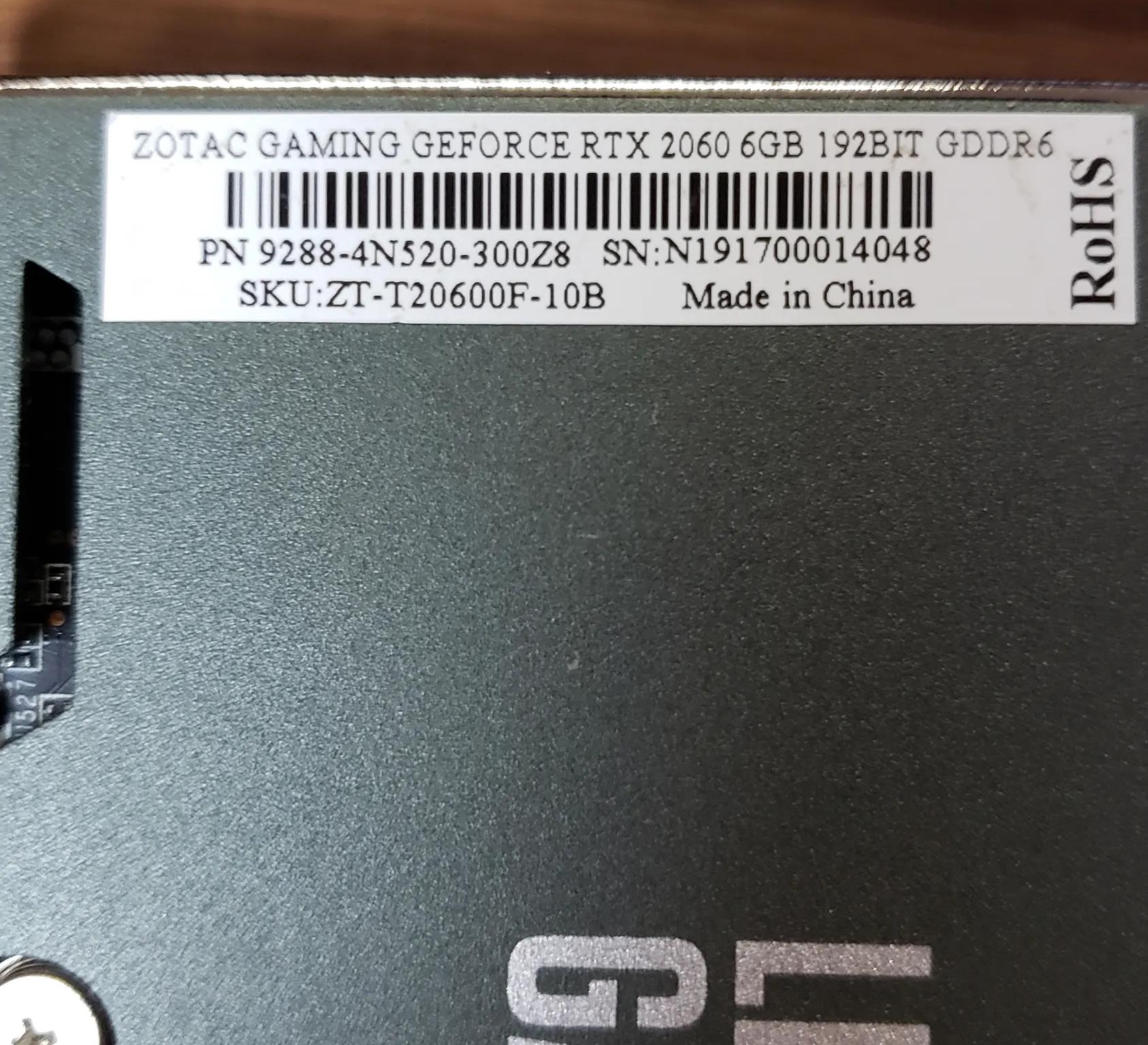 Zotac RTX 2060 Gaming 6GB