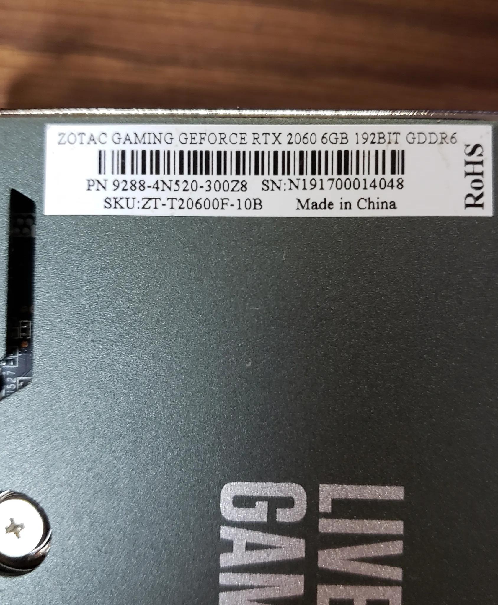 Zotac RTX 2060 Gaming 6GB