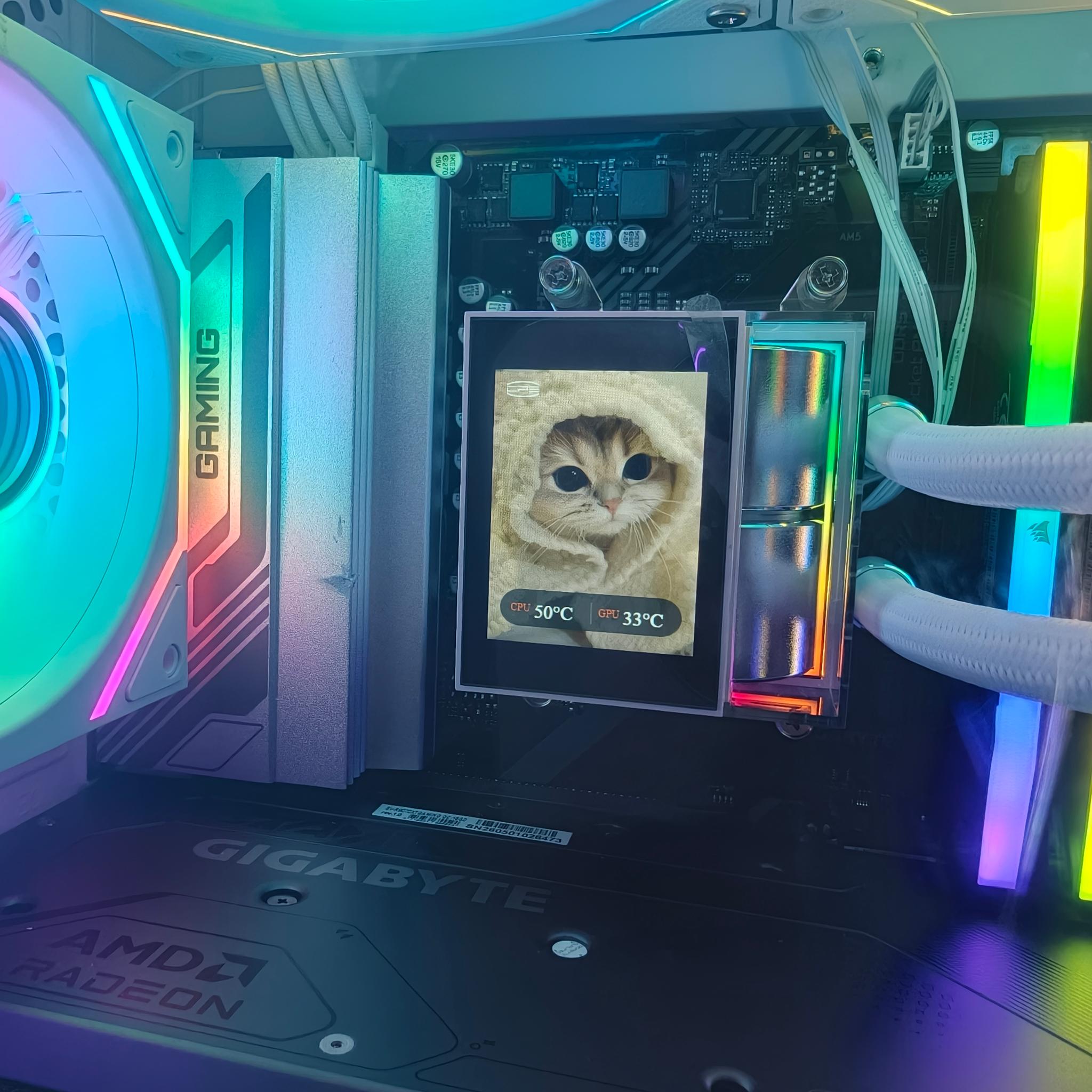 White 4K Gaming/Productivity Custom PC Radeon RX 9070 XT - Ryzen 9 7900X, 32GB RAM Scrren+Mirror Fan