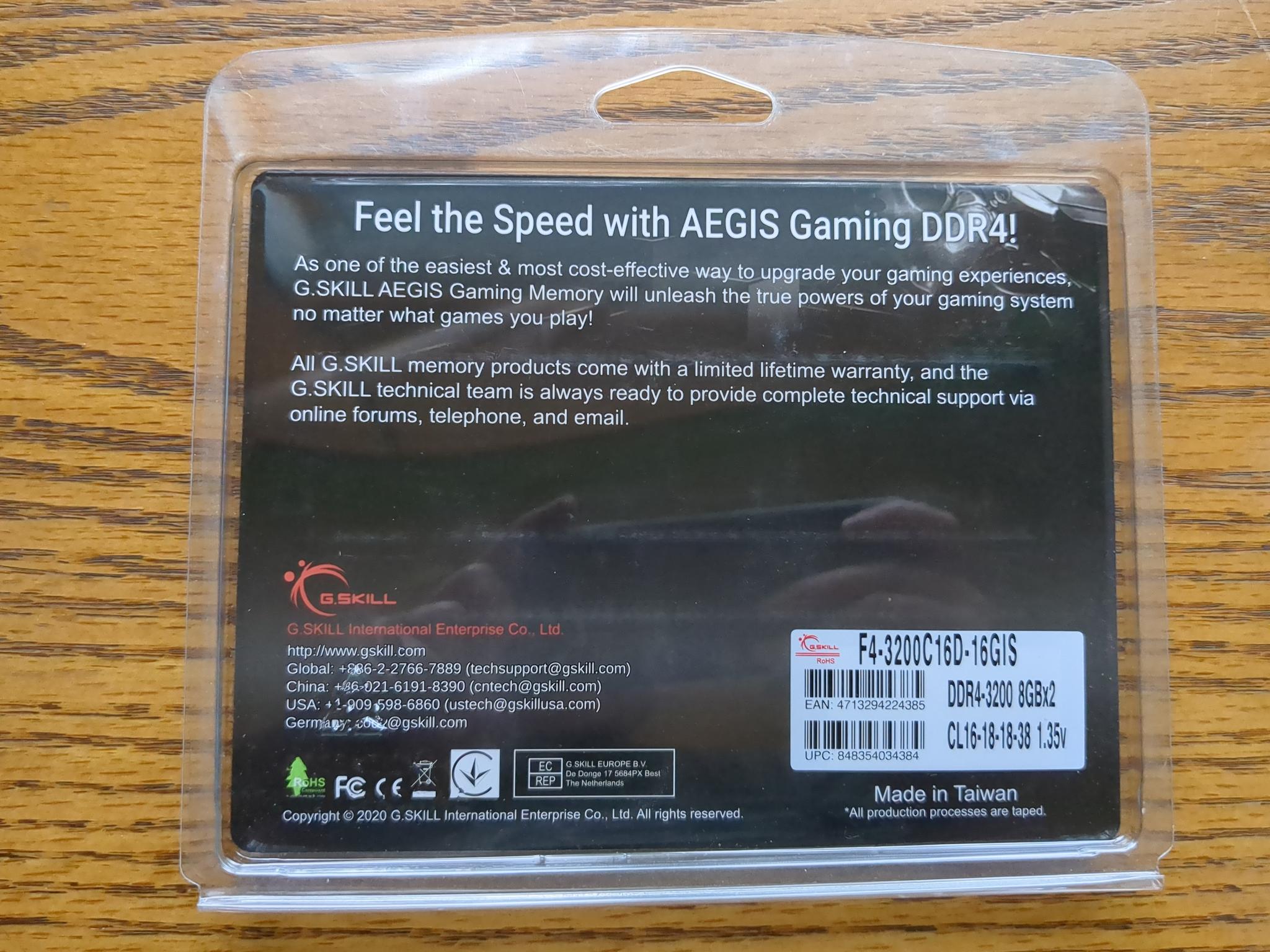 16GB DDR4 3200 CL16