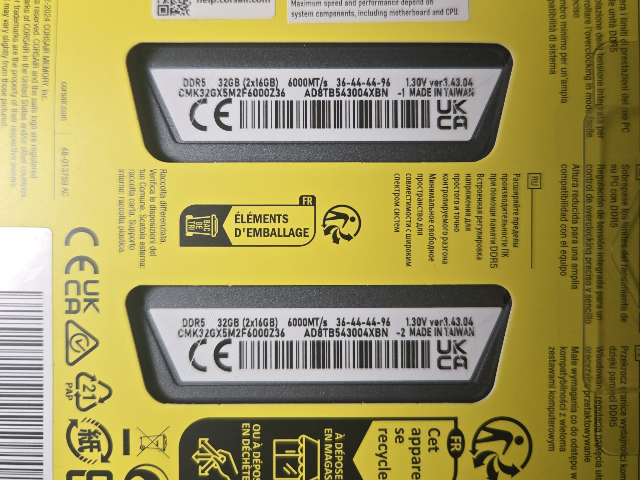 *New In Box* 32gb (2x16) 6000 Corsair Vengeance