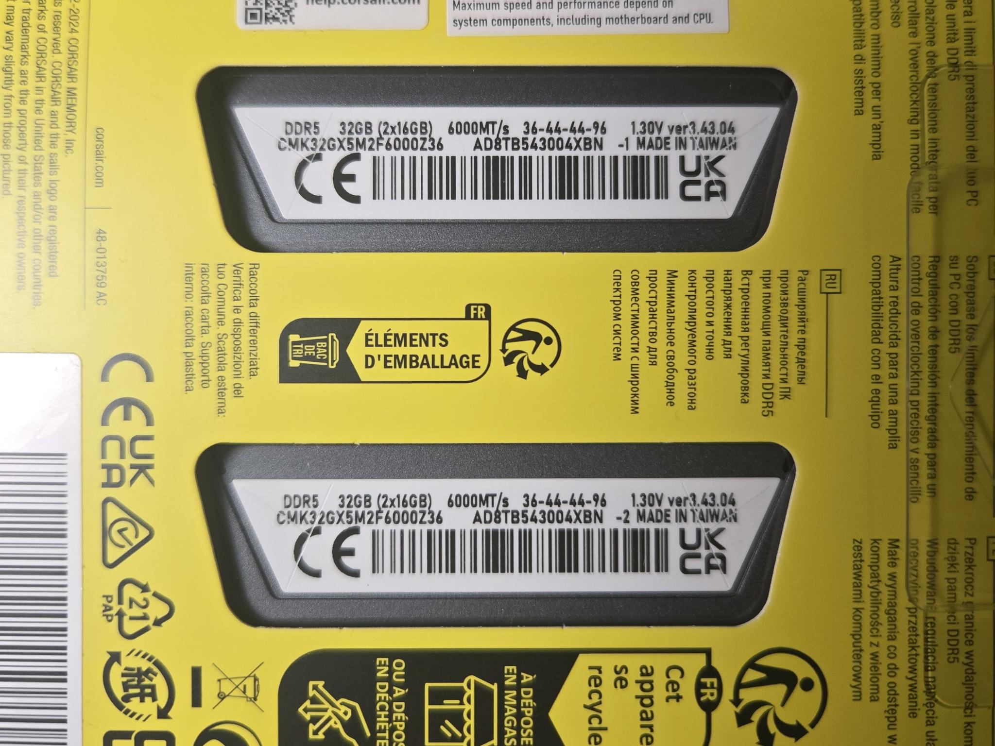 *New In Box* 32gb (2x16) 6000 Corsair Vengeance
