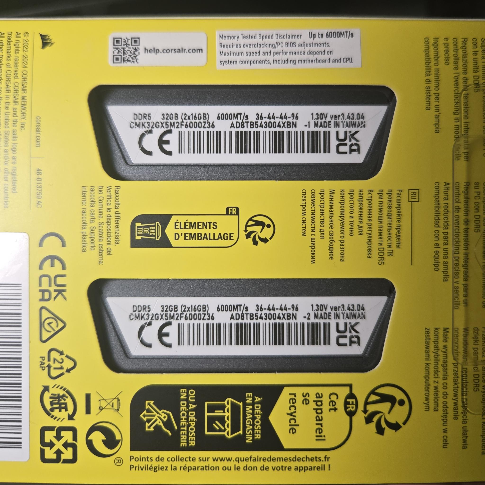 *New In Box* 32gb (2x16) 6000 Corsair Vengeance