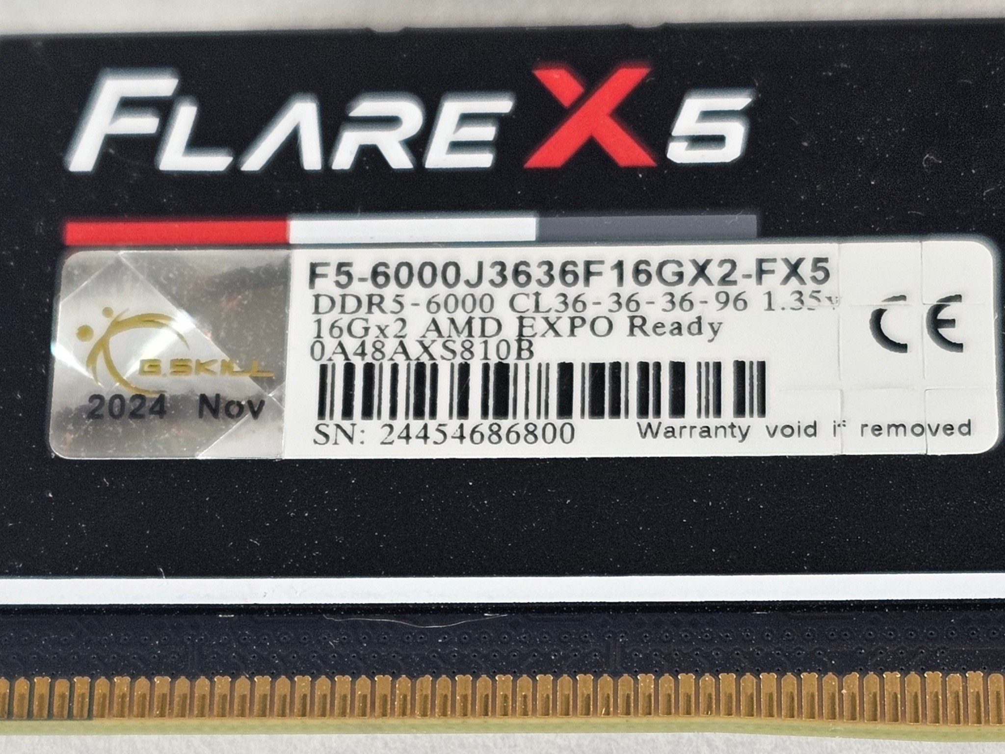 32GB DDR5 (2x16GB) CL36 6000MT/s G.Skill Flare X5