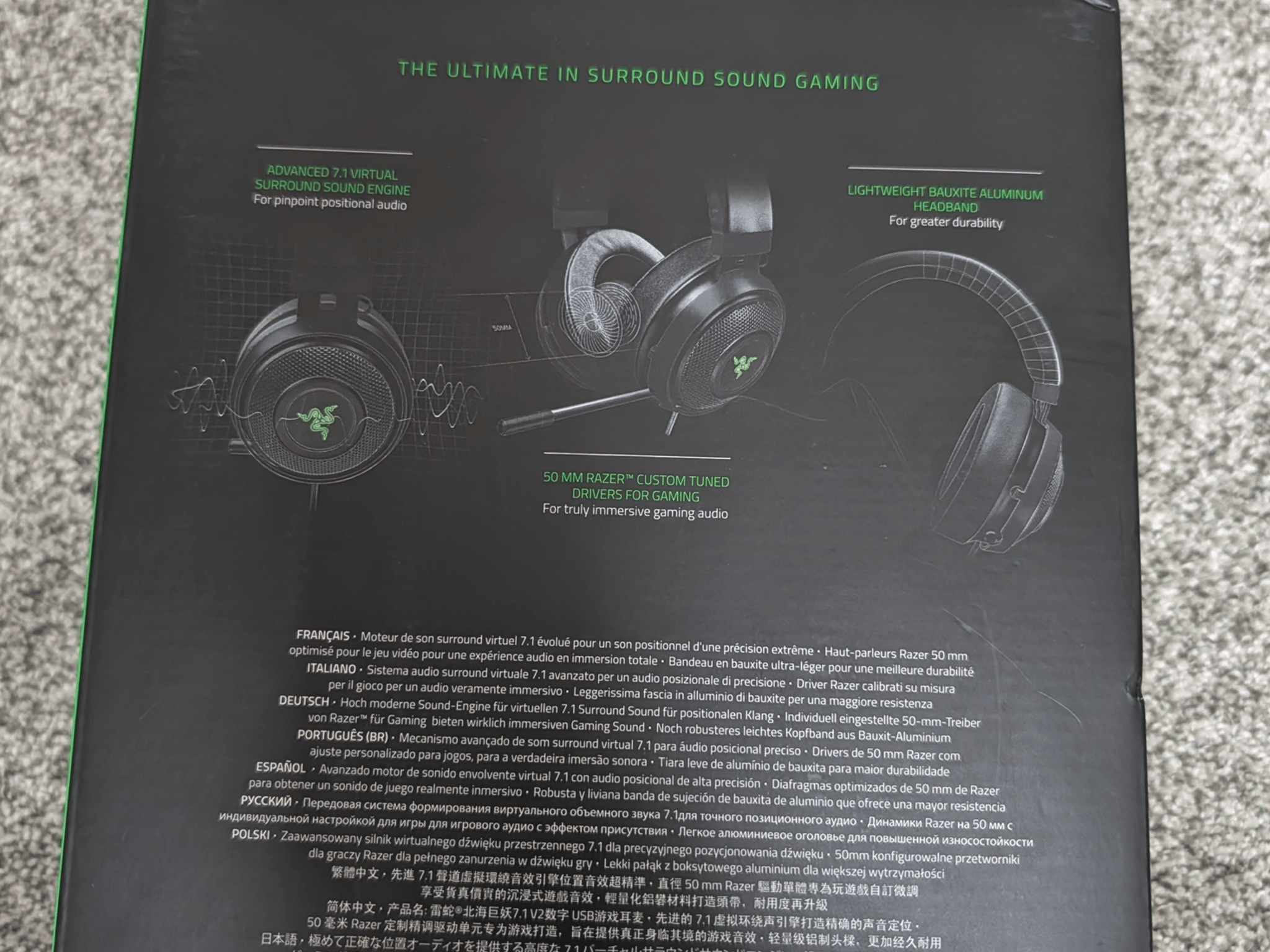 Razer Kraken 7.1 V2 Chroma Digital USB Gaming Headset Black