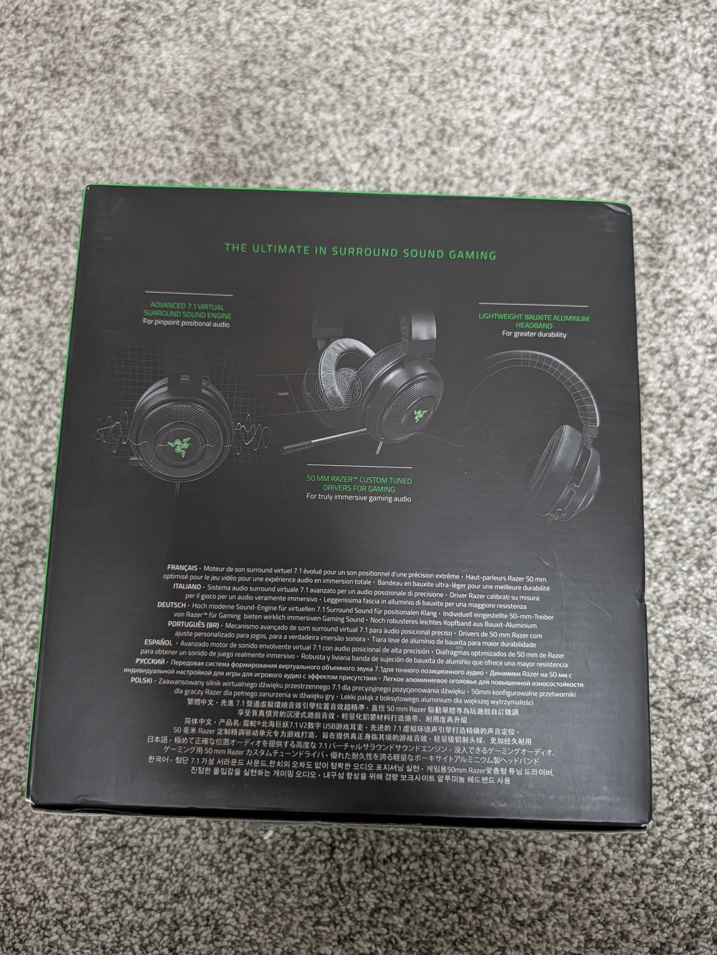 Razer Kraken 7.1 V2 Chroma Digital USB Gaming Headset Black