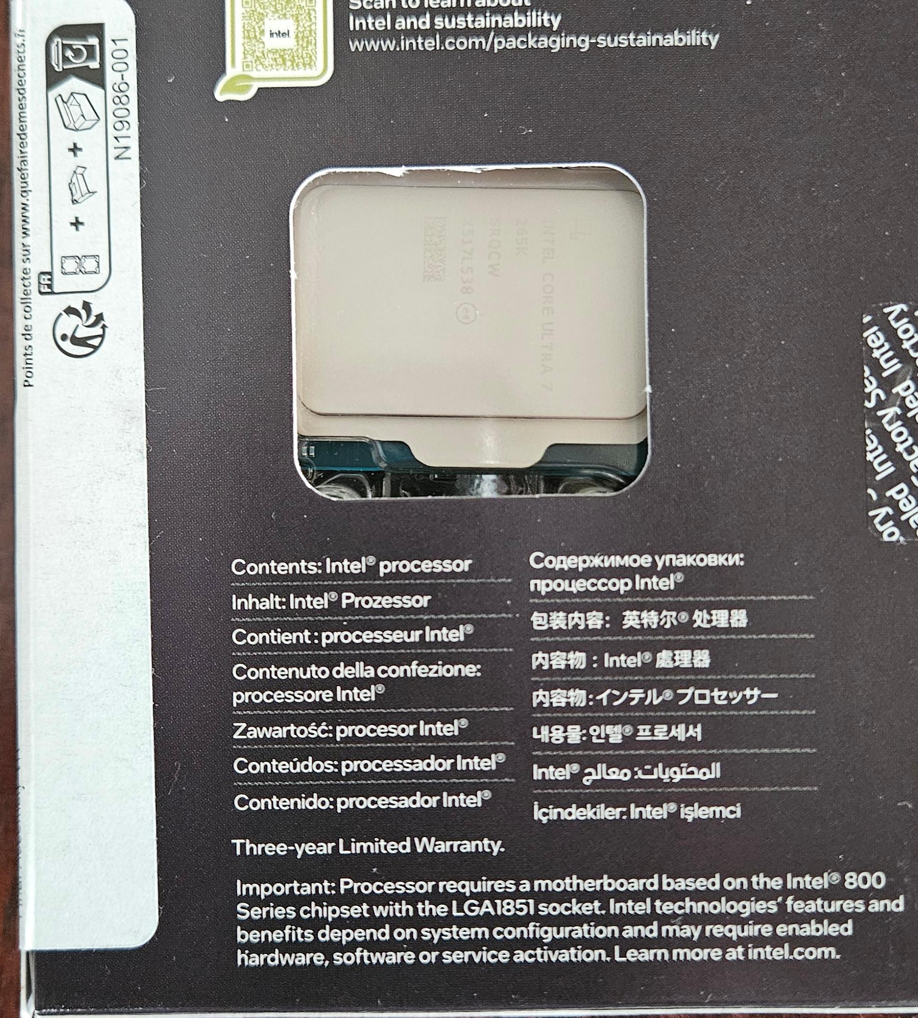 BNIB Intel Core Ultra Series 2 265K CPU