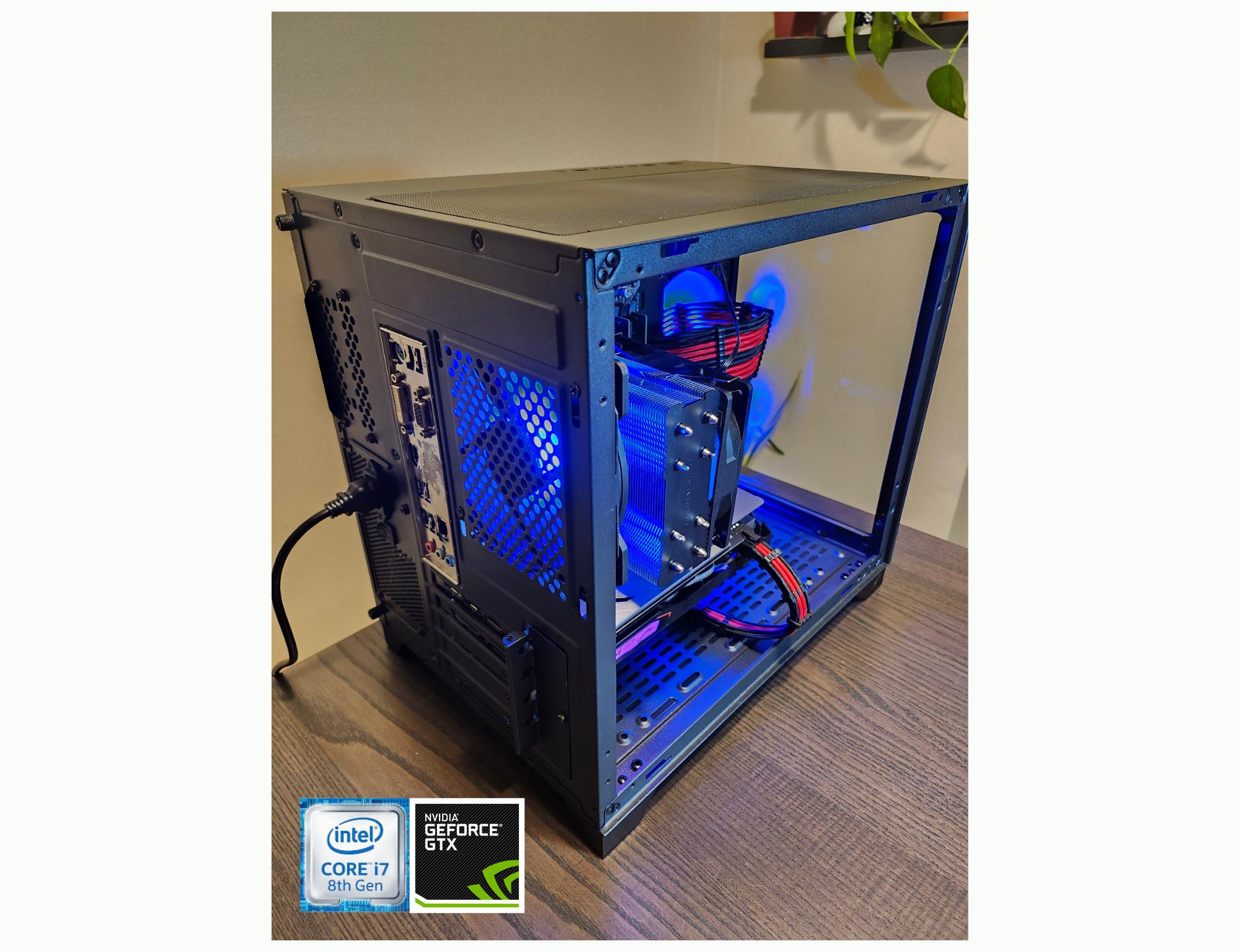 Custom Gaming PC - Intel i7-8700, GTX 1660, 16GB RAM, 500GB SSD - Black Case