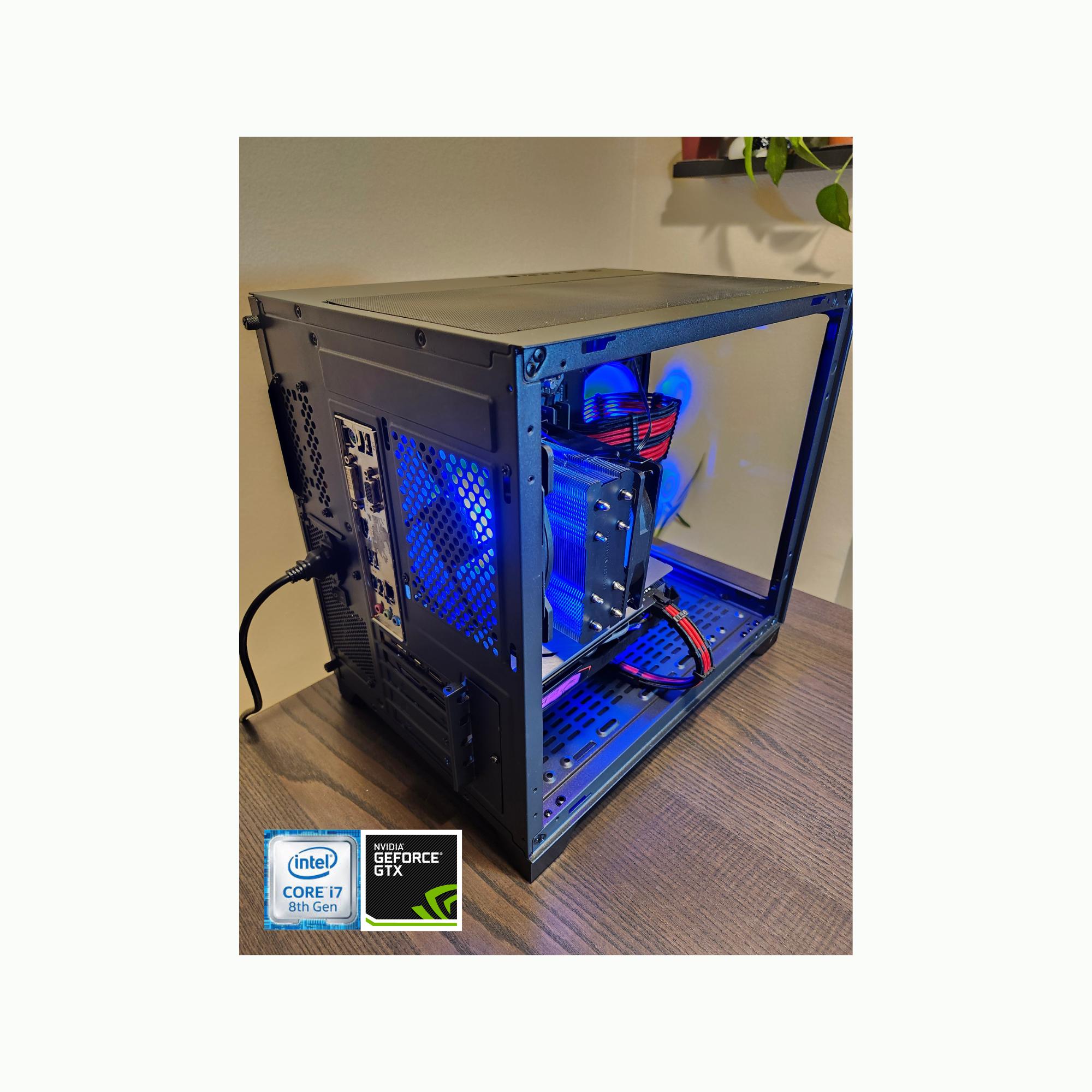 Custom Gaming PC - Intel i7-8700, GTX 1660, 16GB RAM, 500GB SSD - Black Case