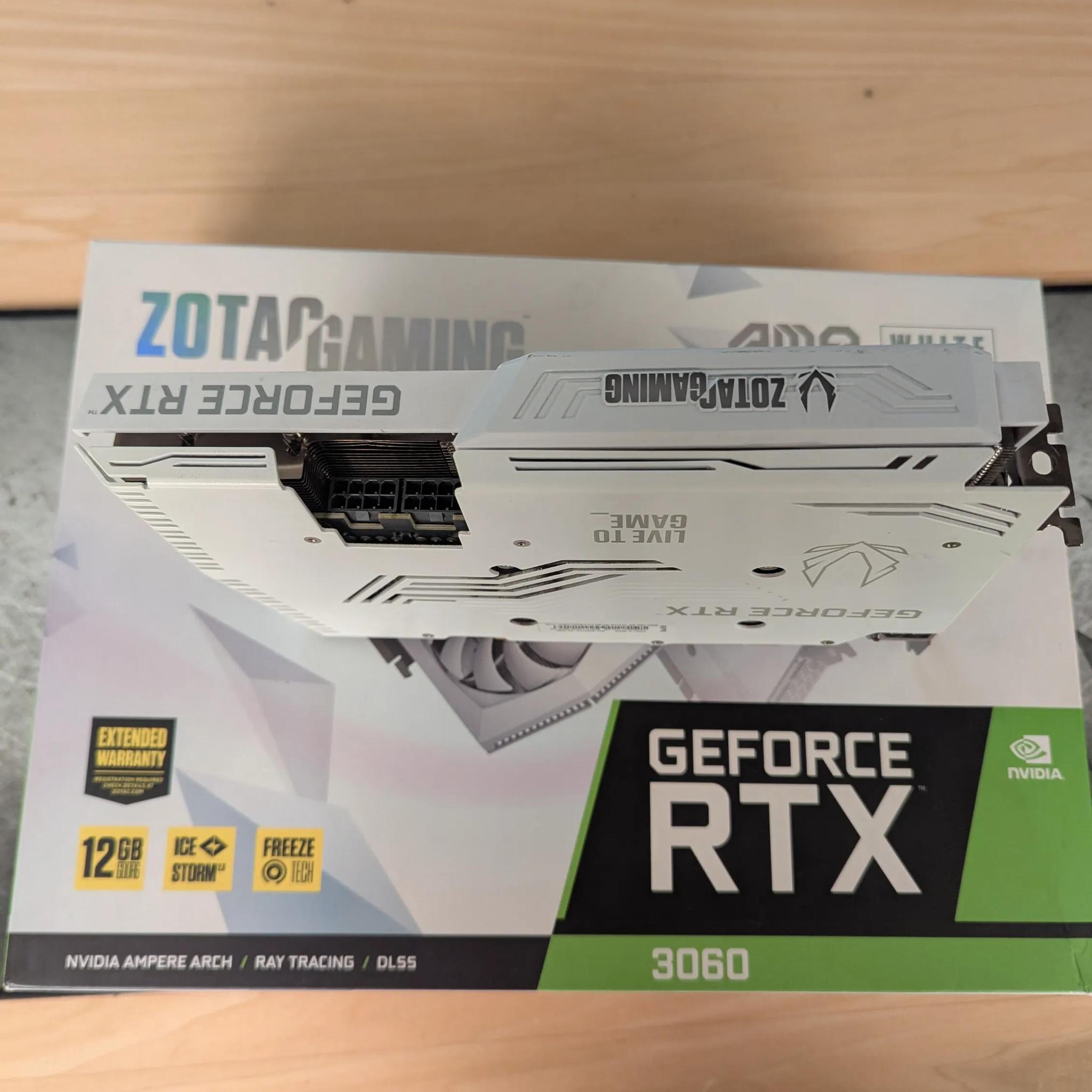 ❄️ Zotac RTX 3060 AMP White Edition – Clean Look, 12GB VRAM | Read Notes 🧊