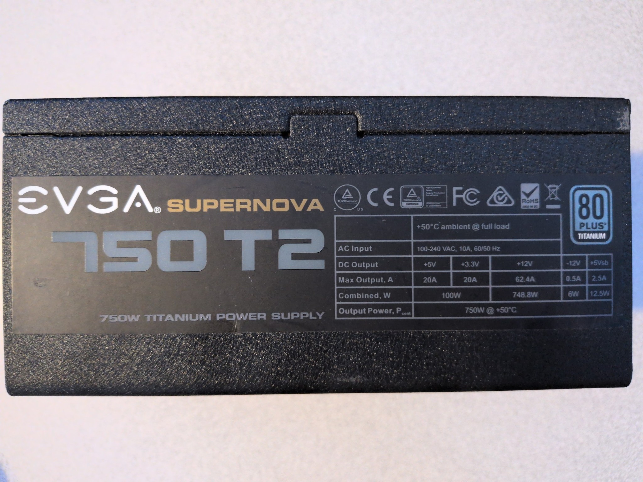 EVGA SuperNOVA 750 T2 750W Titanium PSU - Tested - S/N 0447