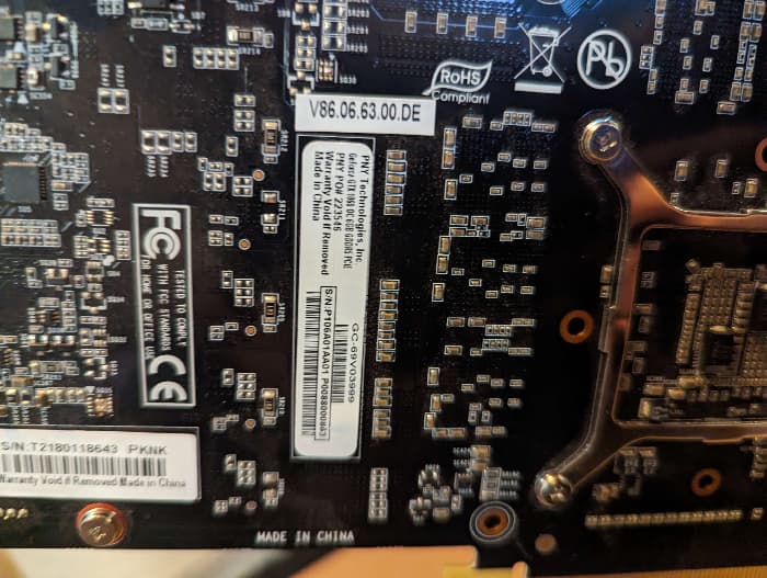 Used PNY XLR8 GTX 1060 6Gb