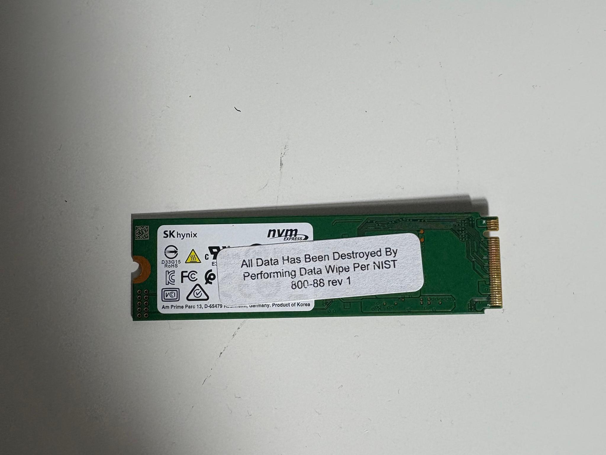 SK Hynix 256GB NVMe Gen3.0x4 SSD