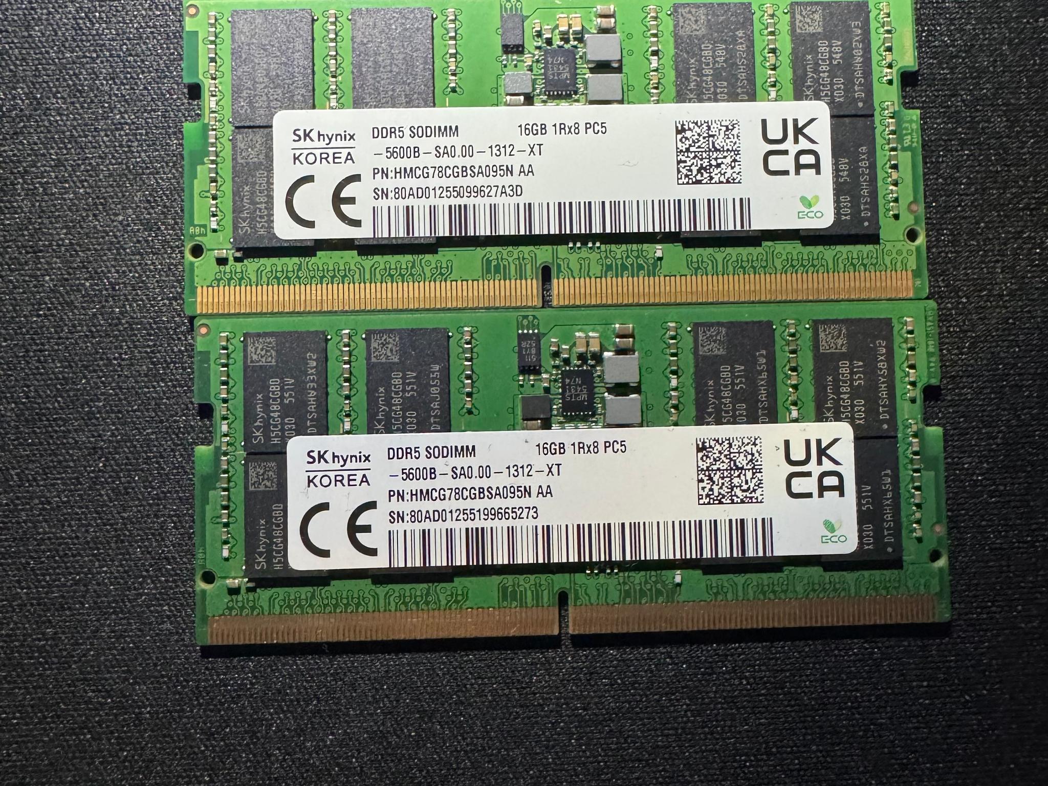 SK hynix 32GB (2x16GB) DDR5 5600MHz SODIMM Laptop RAM
