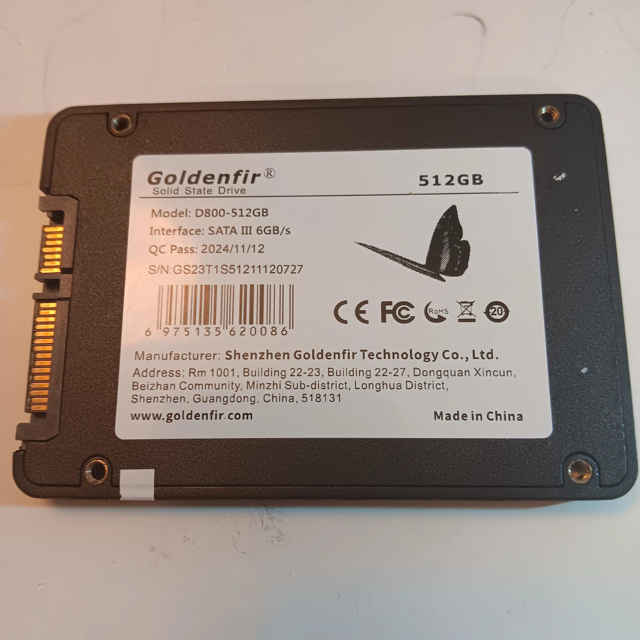 Goldenfir, 2.5" SATA SSD, 512 GB