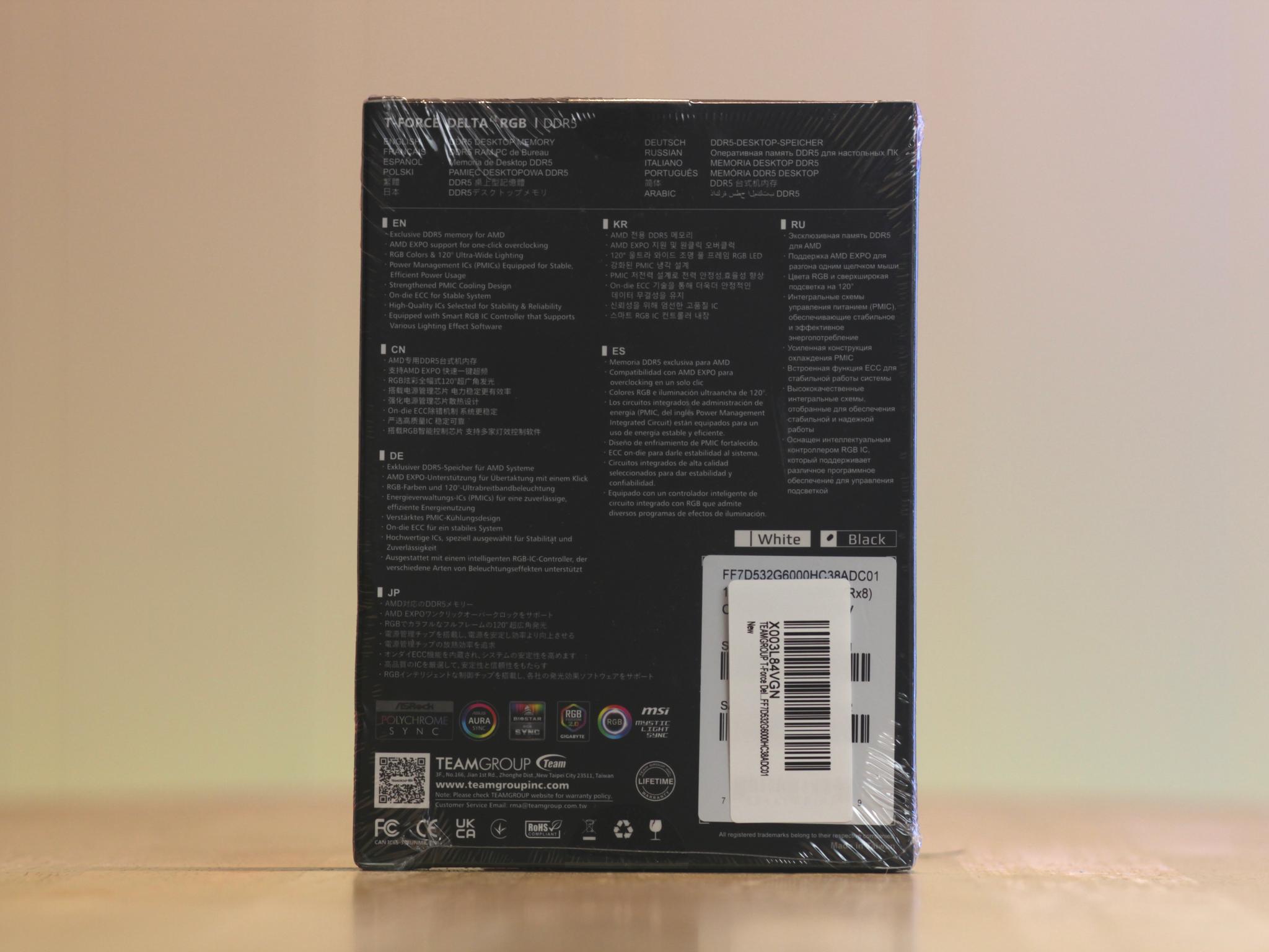 Brand New! T-Force DELTA RGB DDR5 32GB 6000MT/s CL38 Black