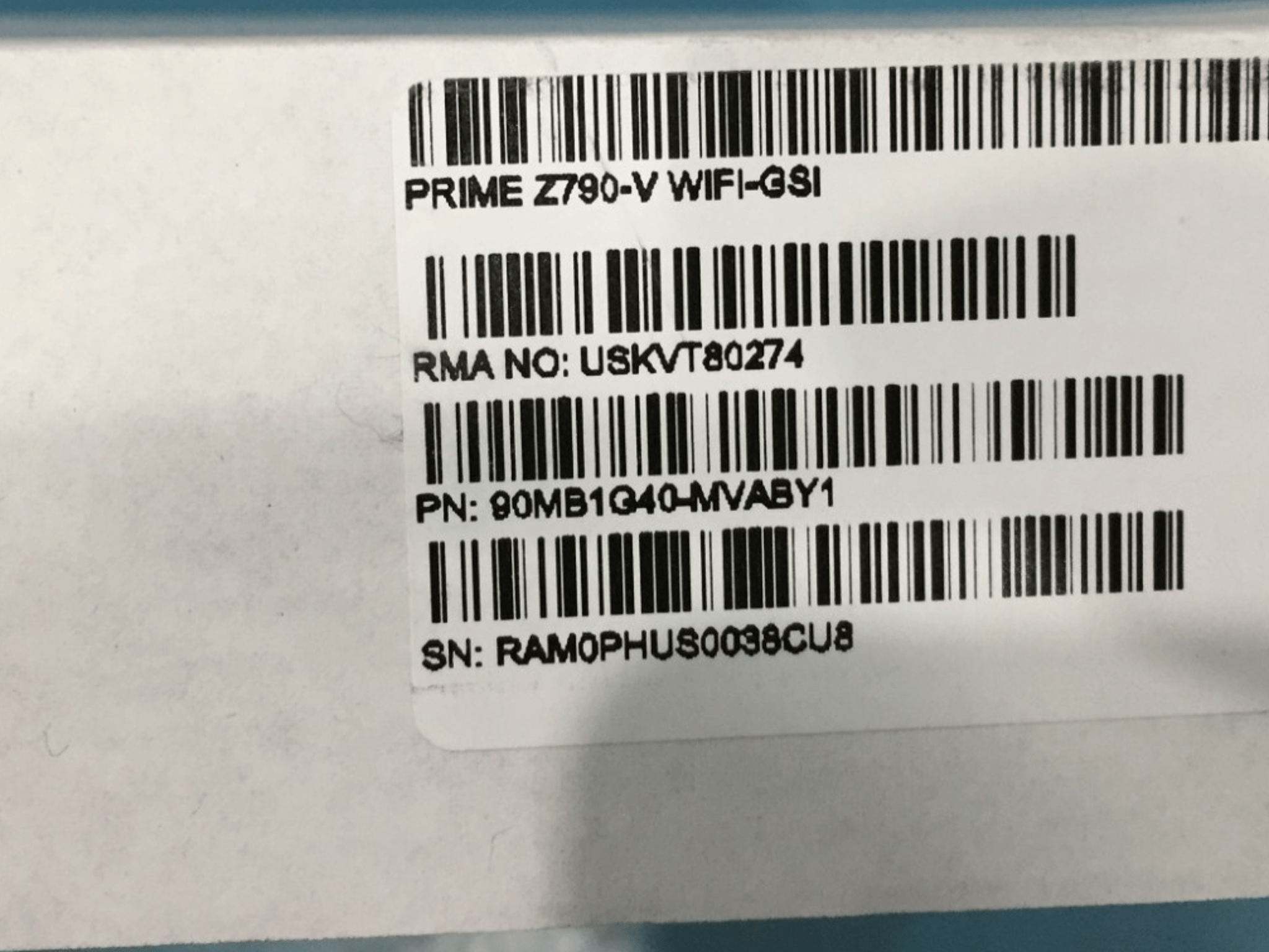 ASUS PRIME Z790 WIFI LGA 1700 ATX Motherboard - RMA Replacement - Read