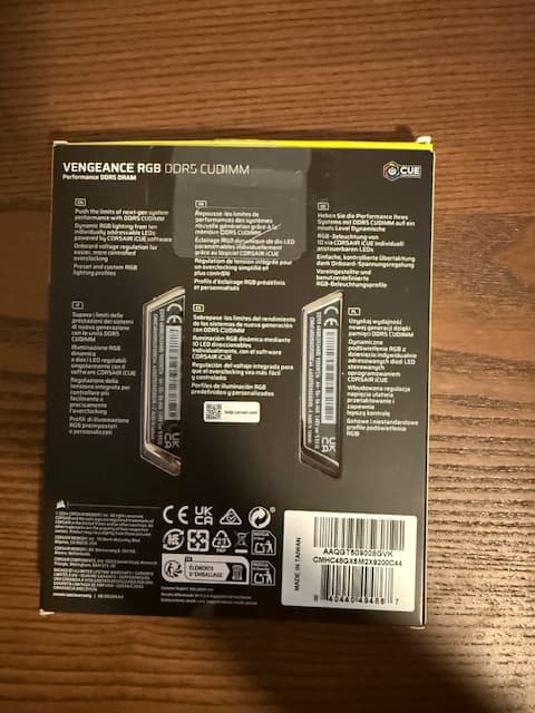 Corsair DDR5 Vengeance RBG CUDIMM 48GB (x2 24GB) 9200MHz Kit