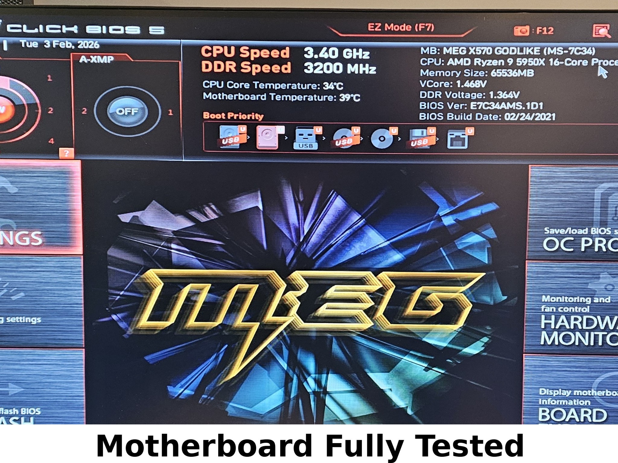 MSI MEG X570 Godlike MS-7C34 AM4 DDR4 Motherboard - Ready to Ship