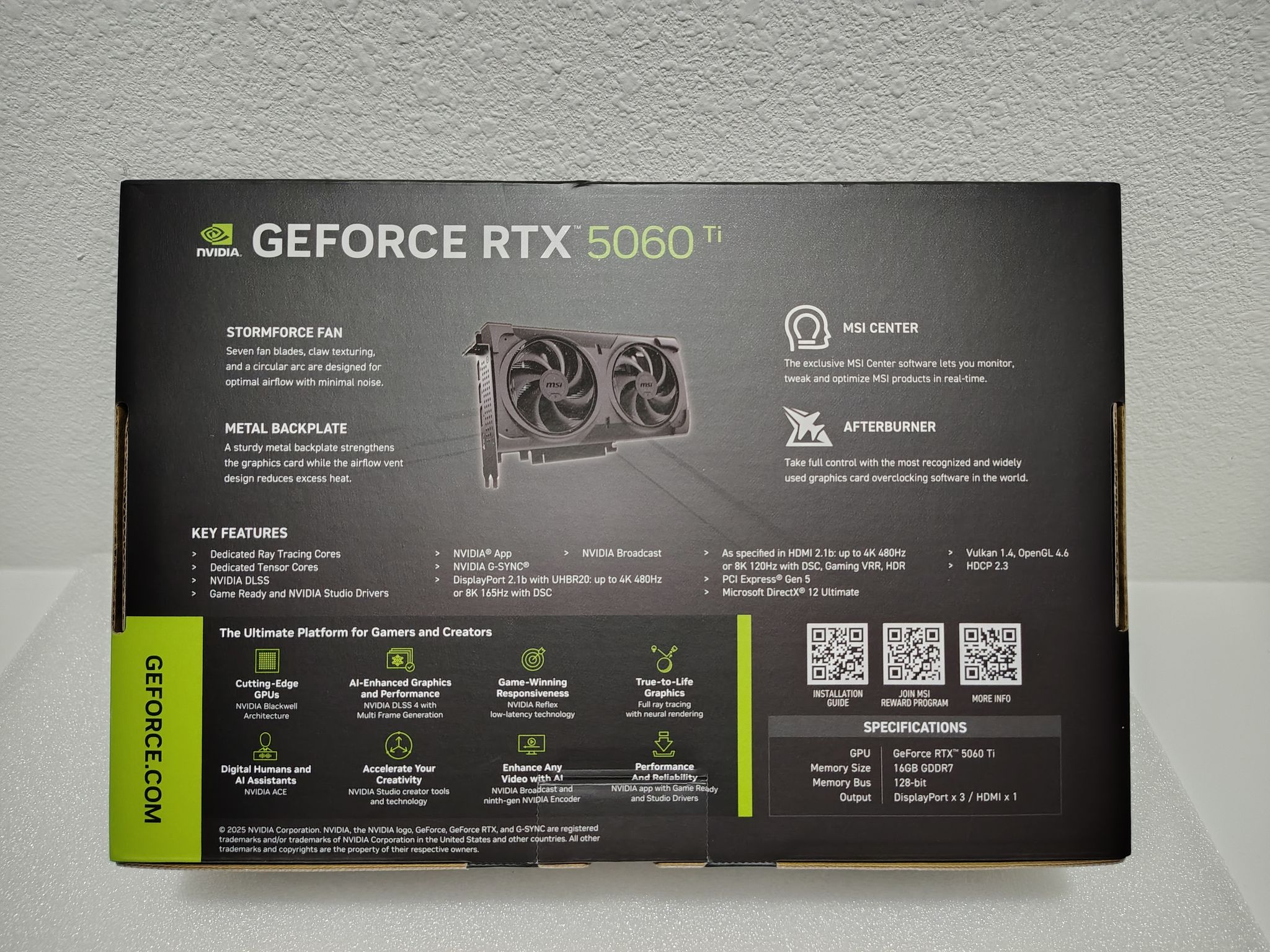 5060 Ti 16 GB - MSI VENTUS 2X OC BLACK