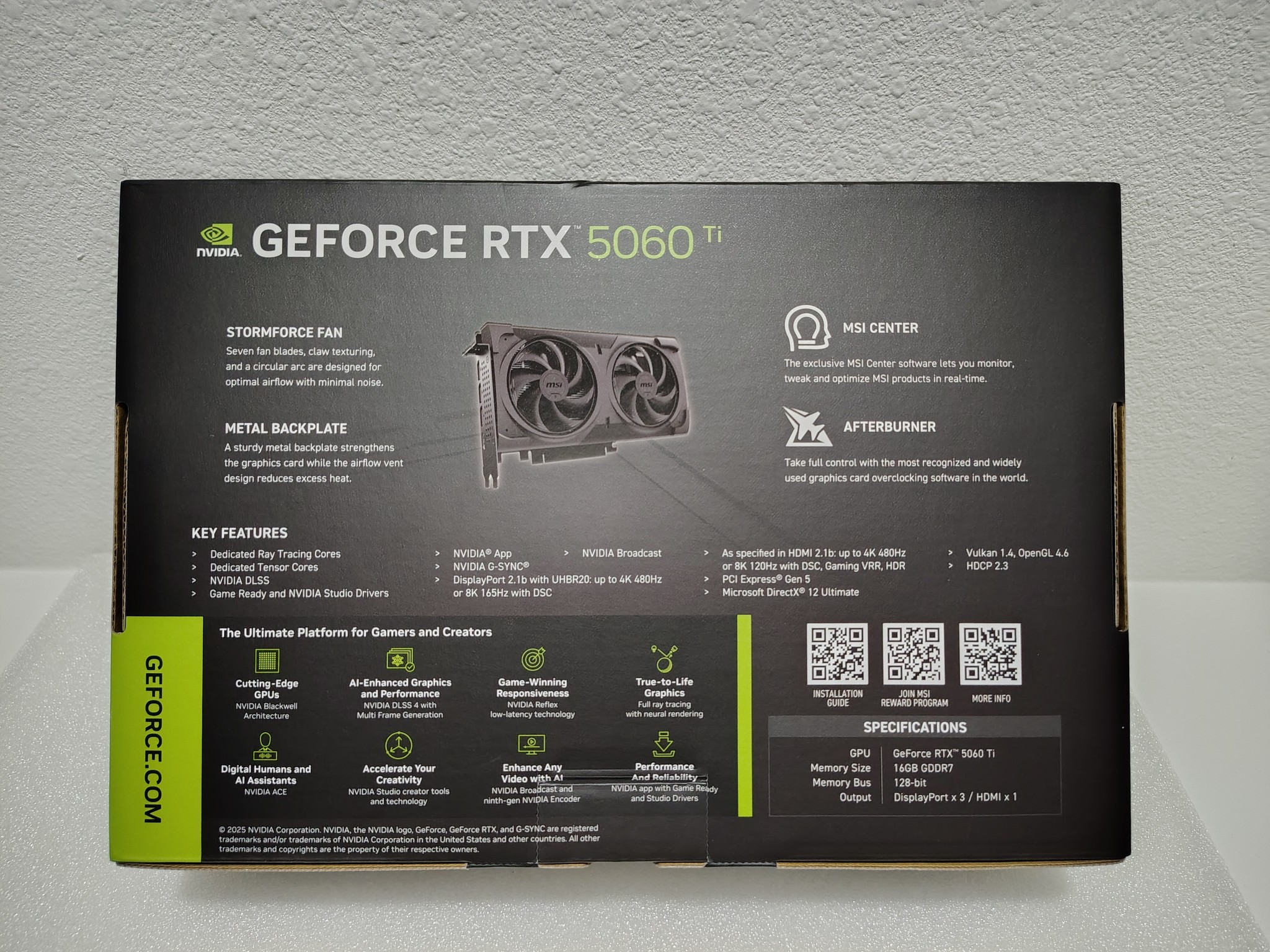 5060 Ti 16 GB - MSI VENTUS 2X OC BLACK