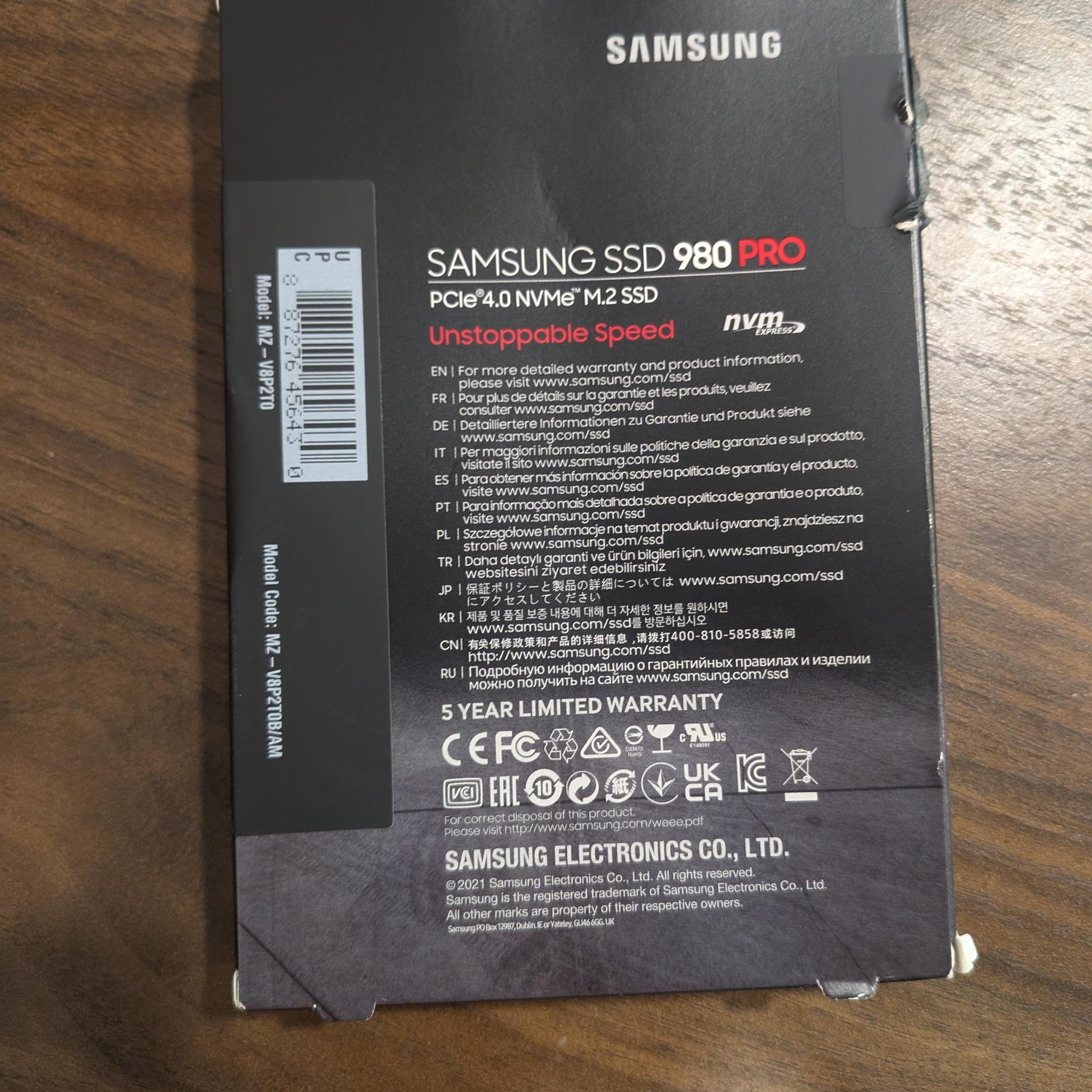 Samsung 980 Pro 2tb