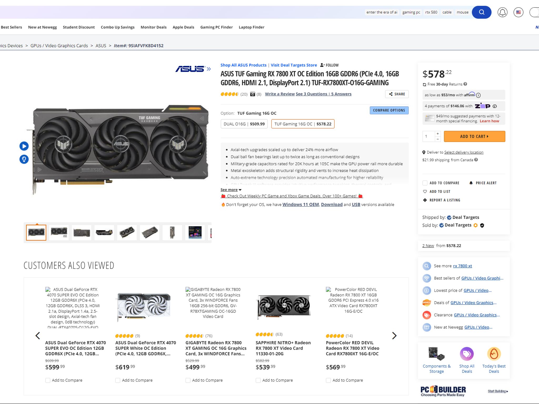 **5 days left until I return to Amazon** Asus TUF 7800 XT