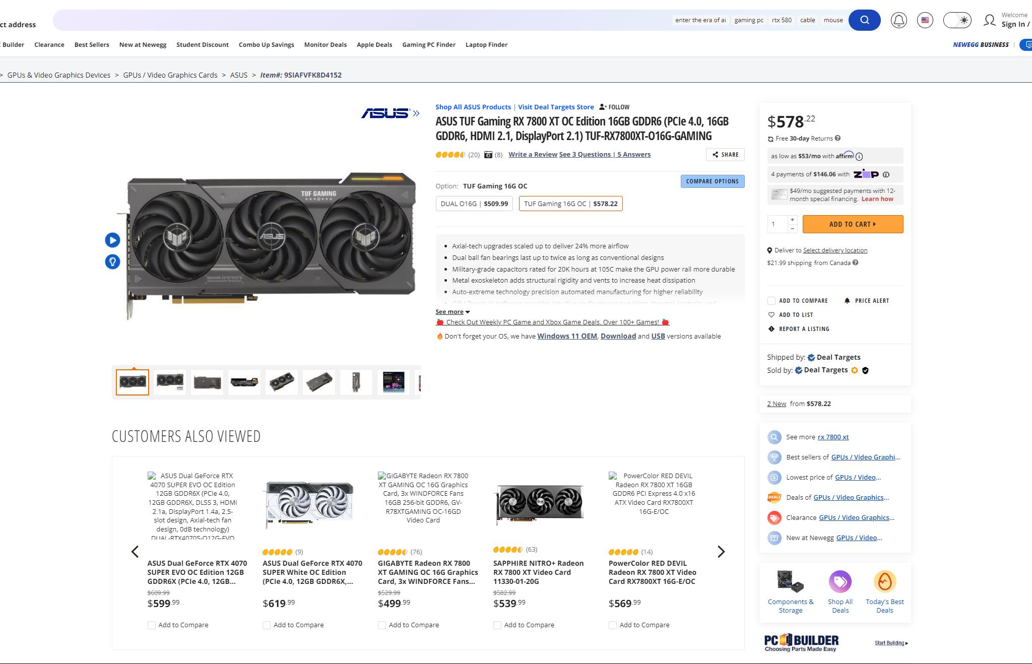 **5 days left until I return to Amazon** Asus TUF 7800 XT
