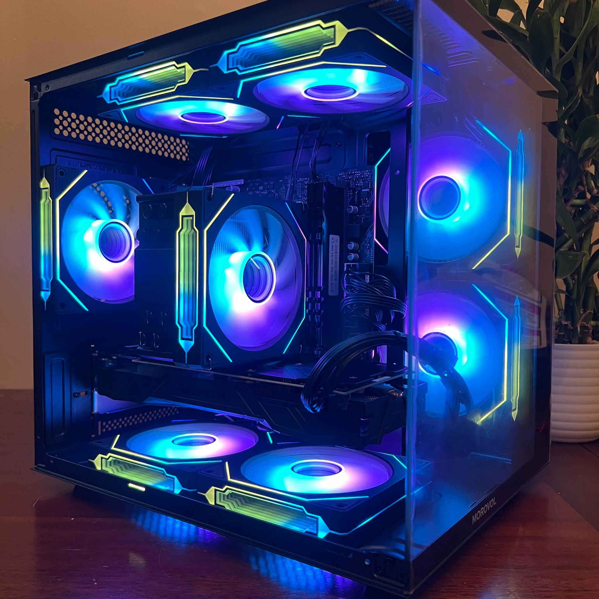 6 Core Gaming PC GTX 1080 1TB Storage 32GB RAM WIFi & BT WINDOWS 11 Pro