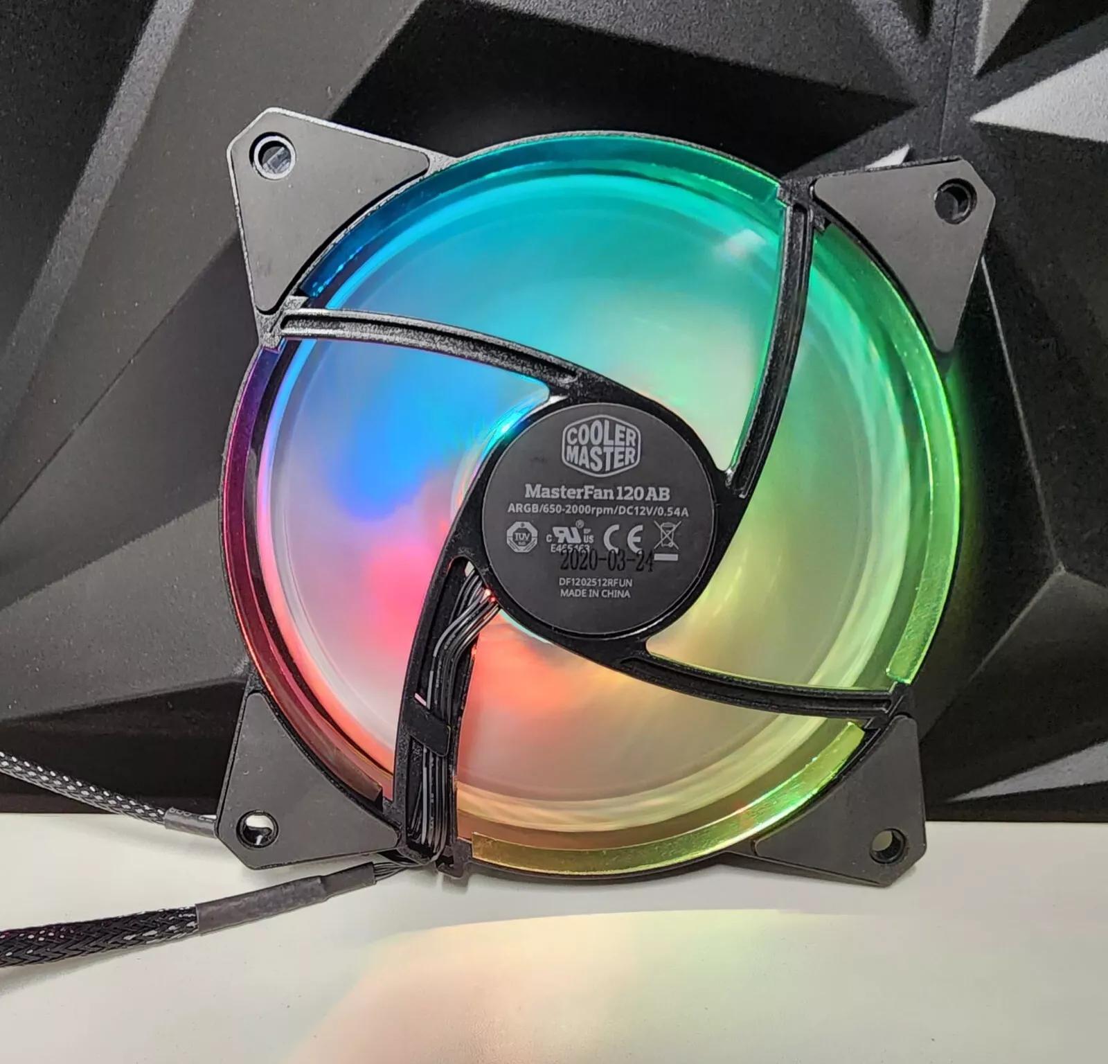 Pack of 3 Cooler Master MasterFan 120AB ARGB 120mm Silent Computer Case Fan