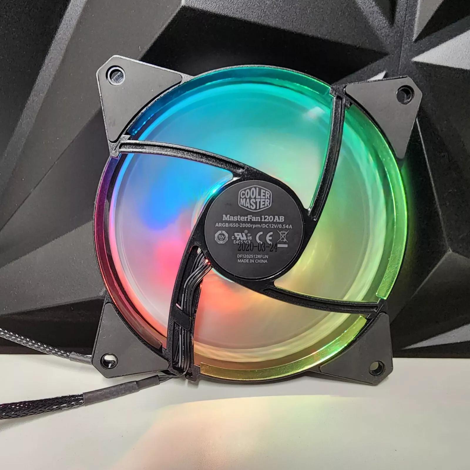 Pack of 3 Cooler Master MasterFan 120AB ARGB 120mm Silent Computer Case Fan