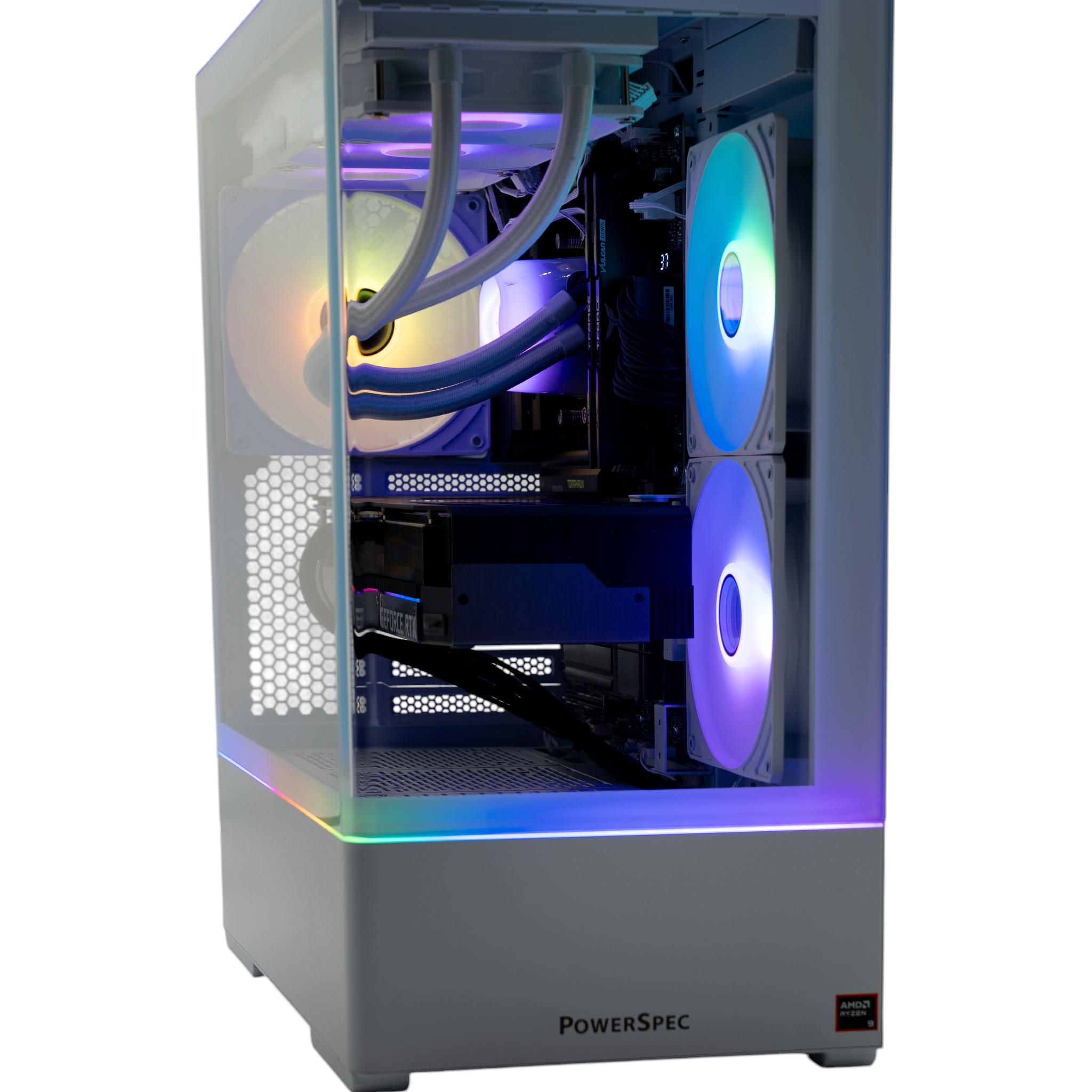 RTX 4080 SUPER Gaming PC | Ryzen 7 7800X3D | 32GB DDR5 | 2TB NVMe | White PowerSpec | Free Shipping