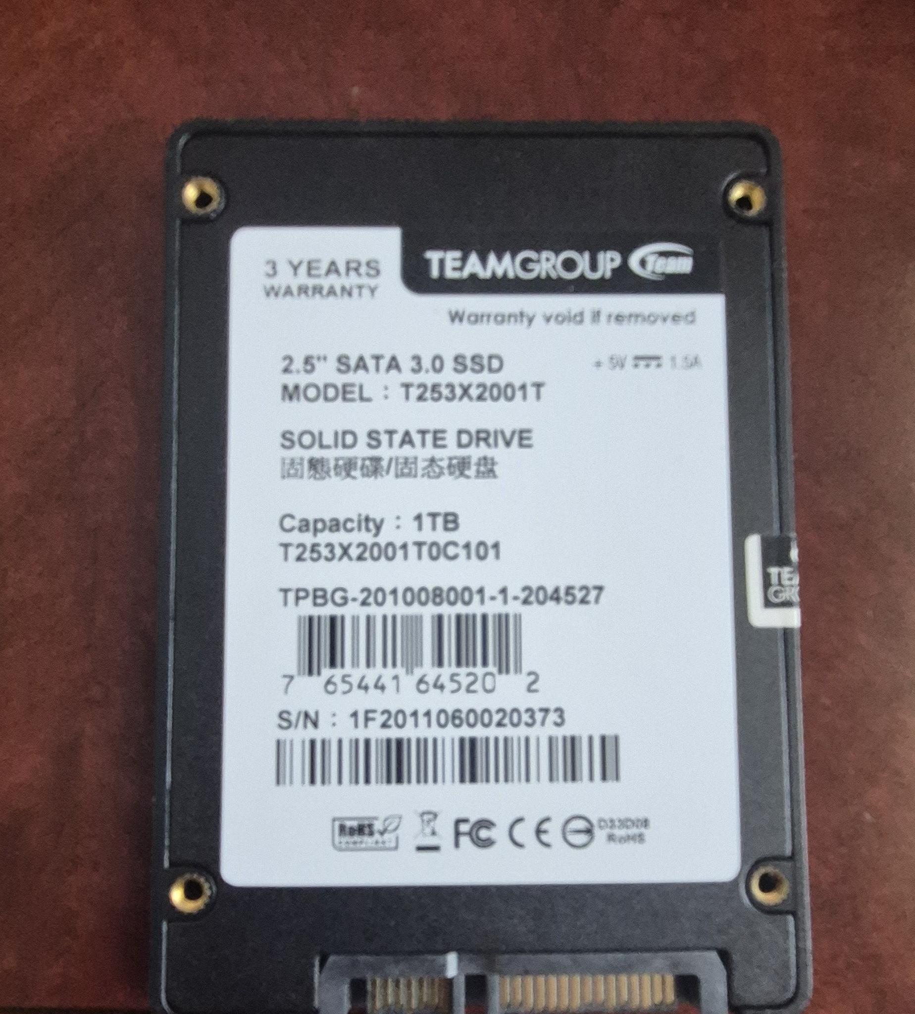 1TB Team Group GX2 Internal 2.5" T253X2001T0C101 Solid State Hard Drive