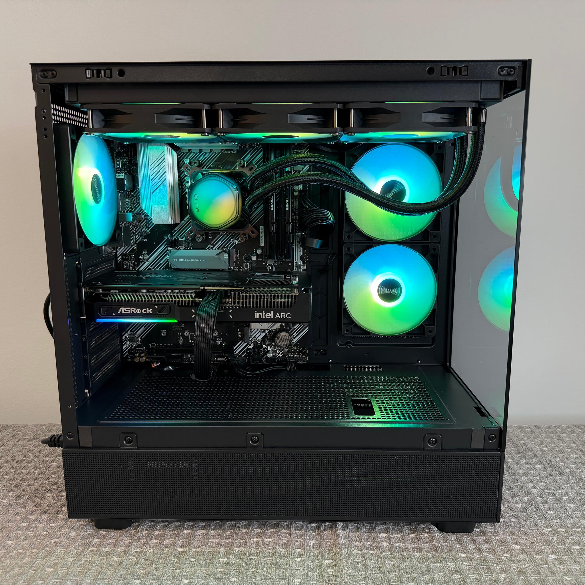 ARC B580 12GB OC • RYZEN 7 5800XT • B550 WIFI • 16GB DDR4 • 512GB SSD • 360MM AIO • NEW GAMING PC