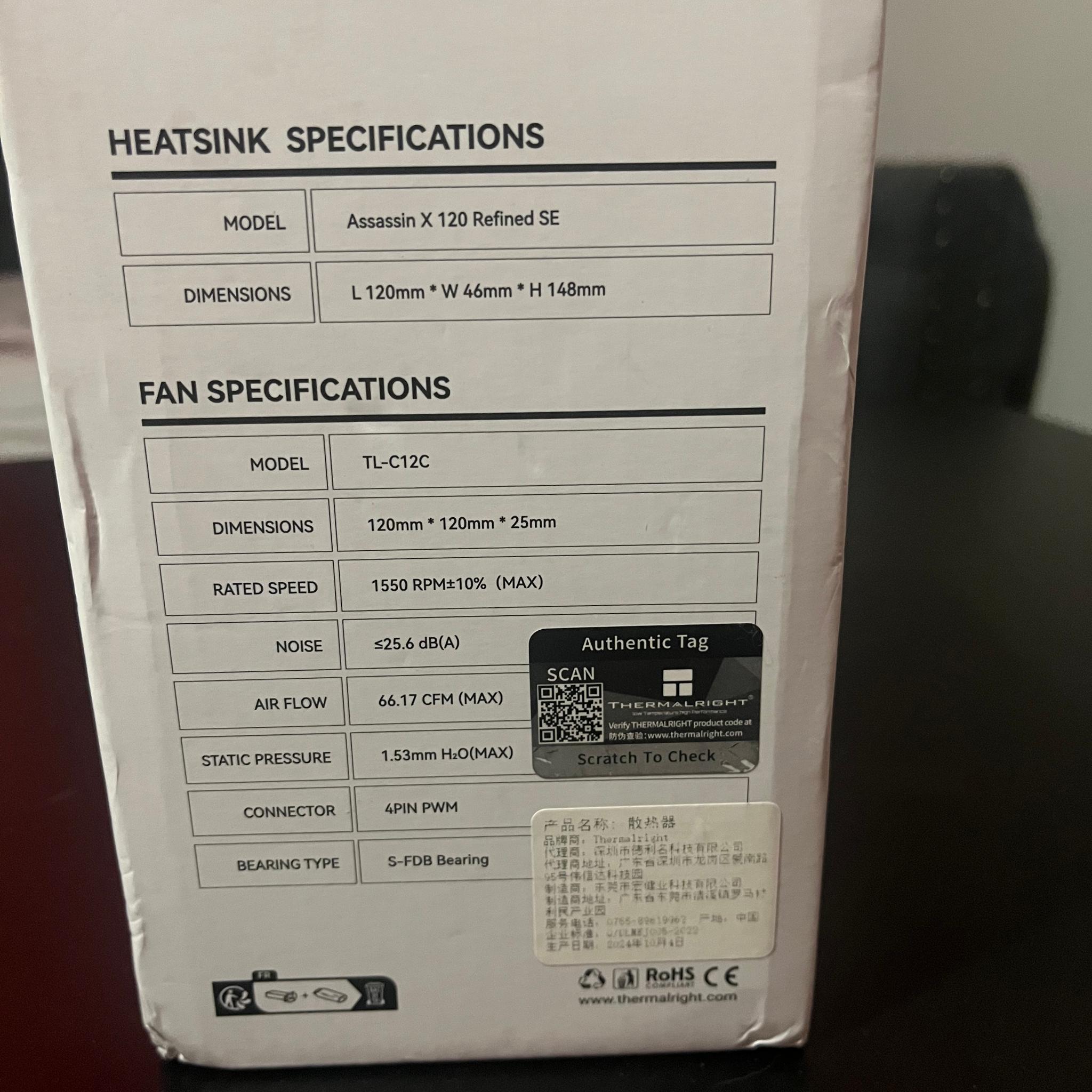 (NEW SEALED) Thermalright Assassin X 120 Refined SE (LGA1700,1851)