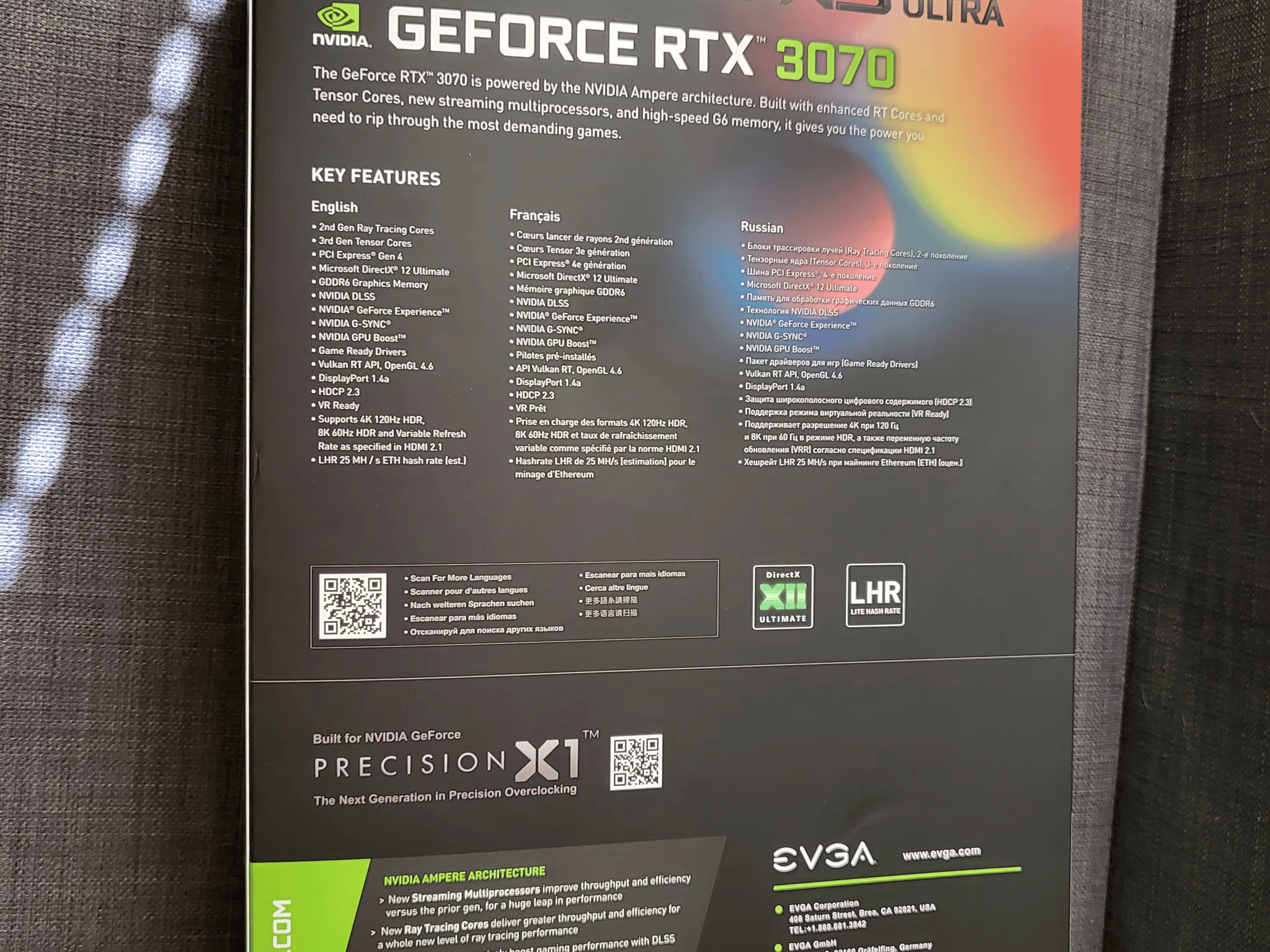 EVGA FTW3 Ultra RTX 3070 GPU Box