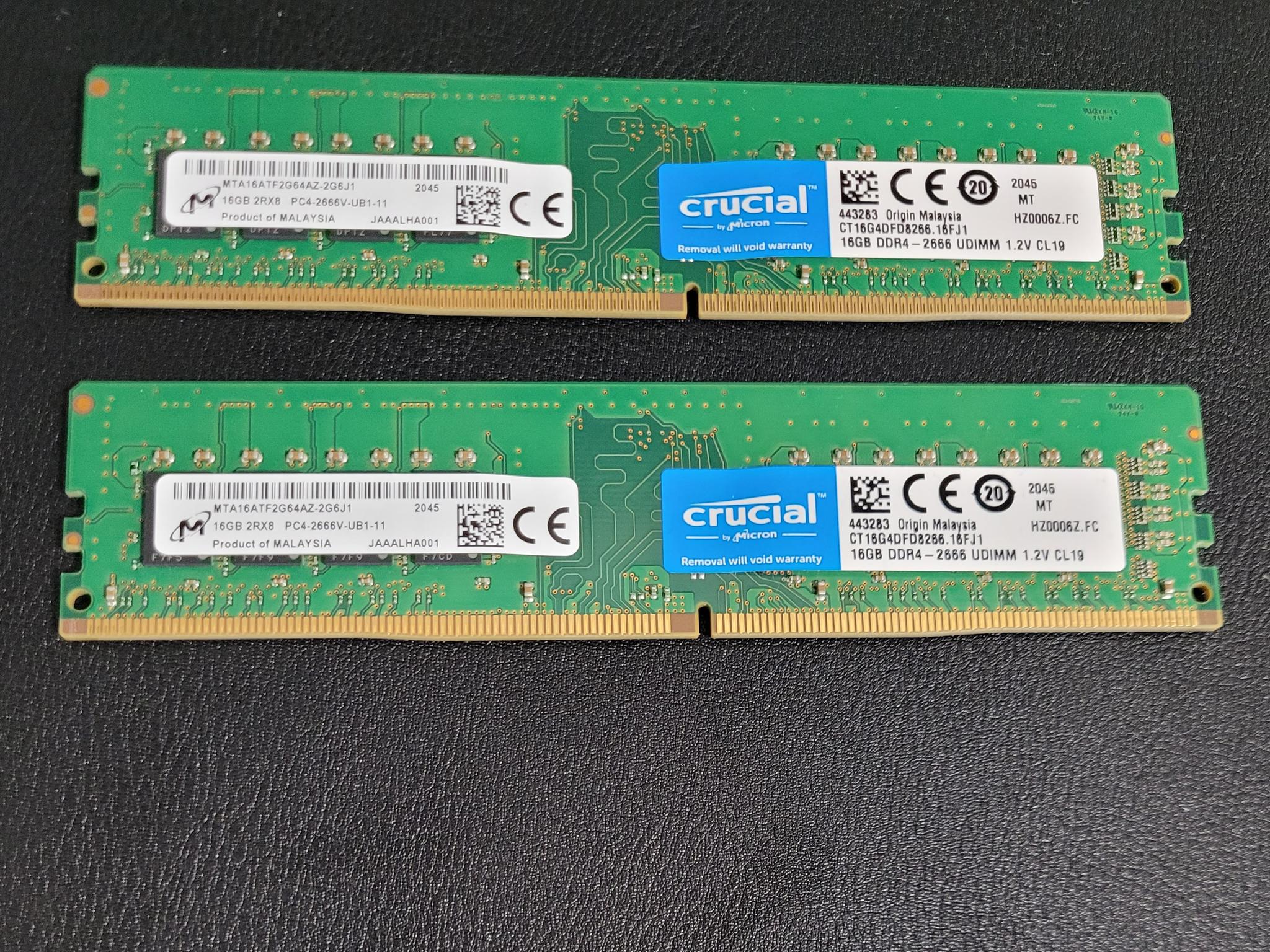 Crucial (2x16GB) DDR4 2666 Desktop RAM (32GB kit)